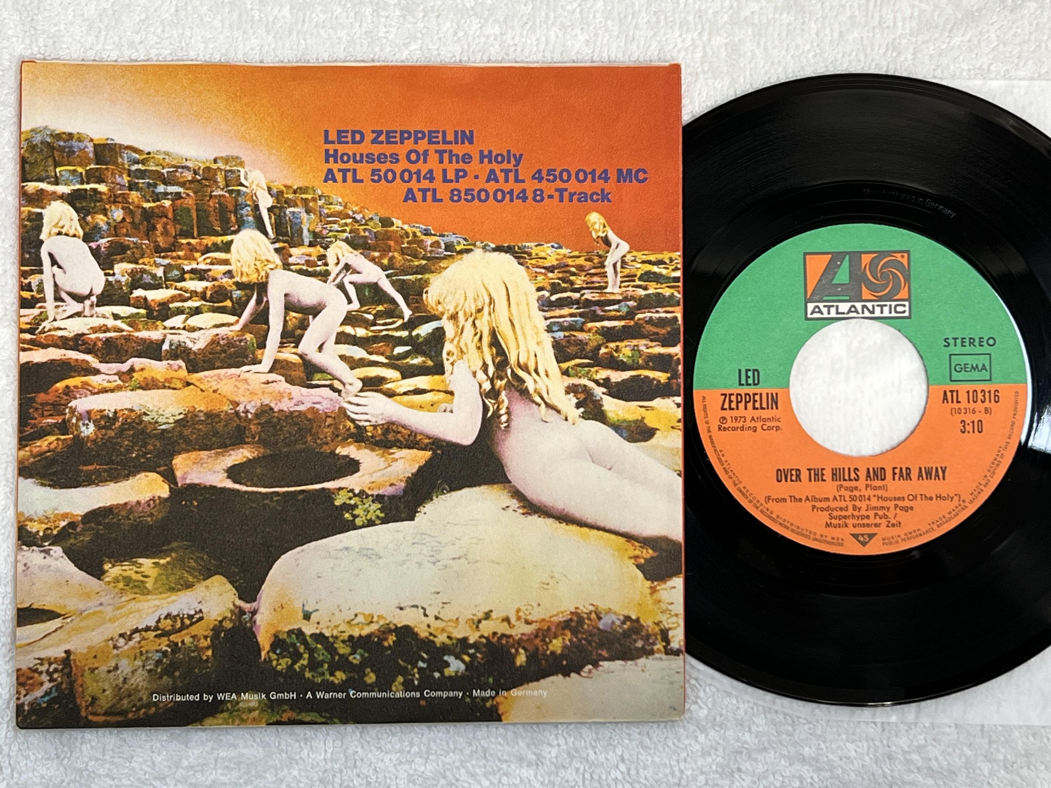 Omslagsbild för skivan LED ZEPPELIN the ocean 7" -73 Ger APPLE ATL 10316