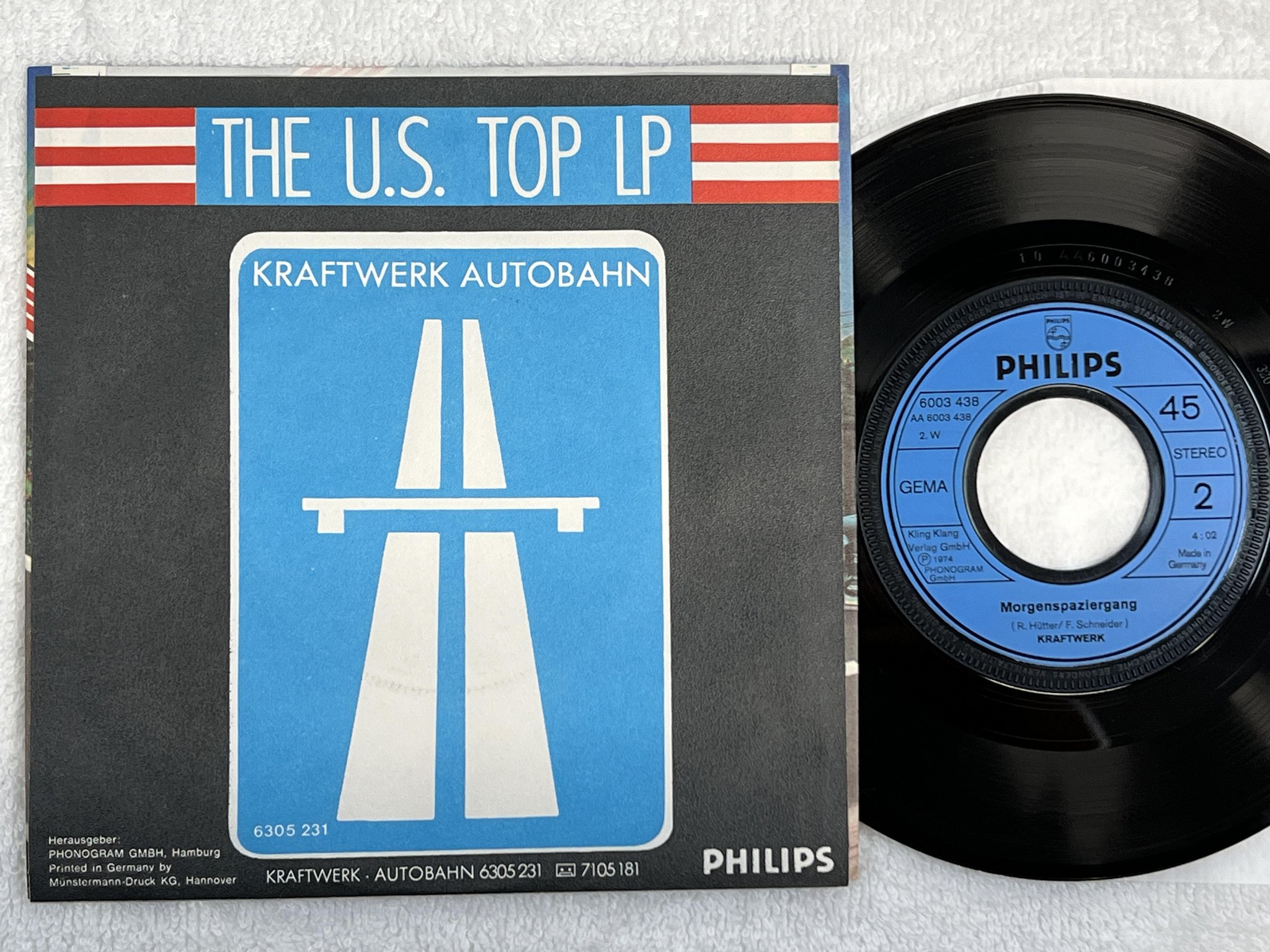 Omslagsbild för skivan KRAFTWERK Autobahn 7" Ger -74 PHILIPS 6305 231