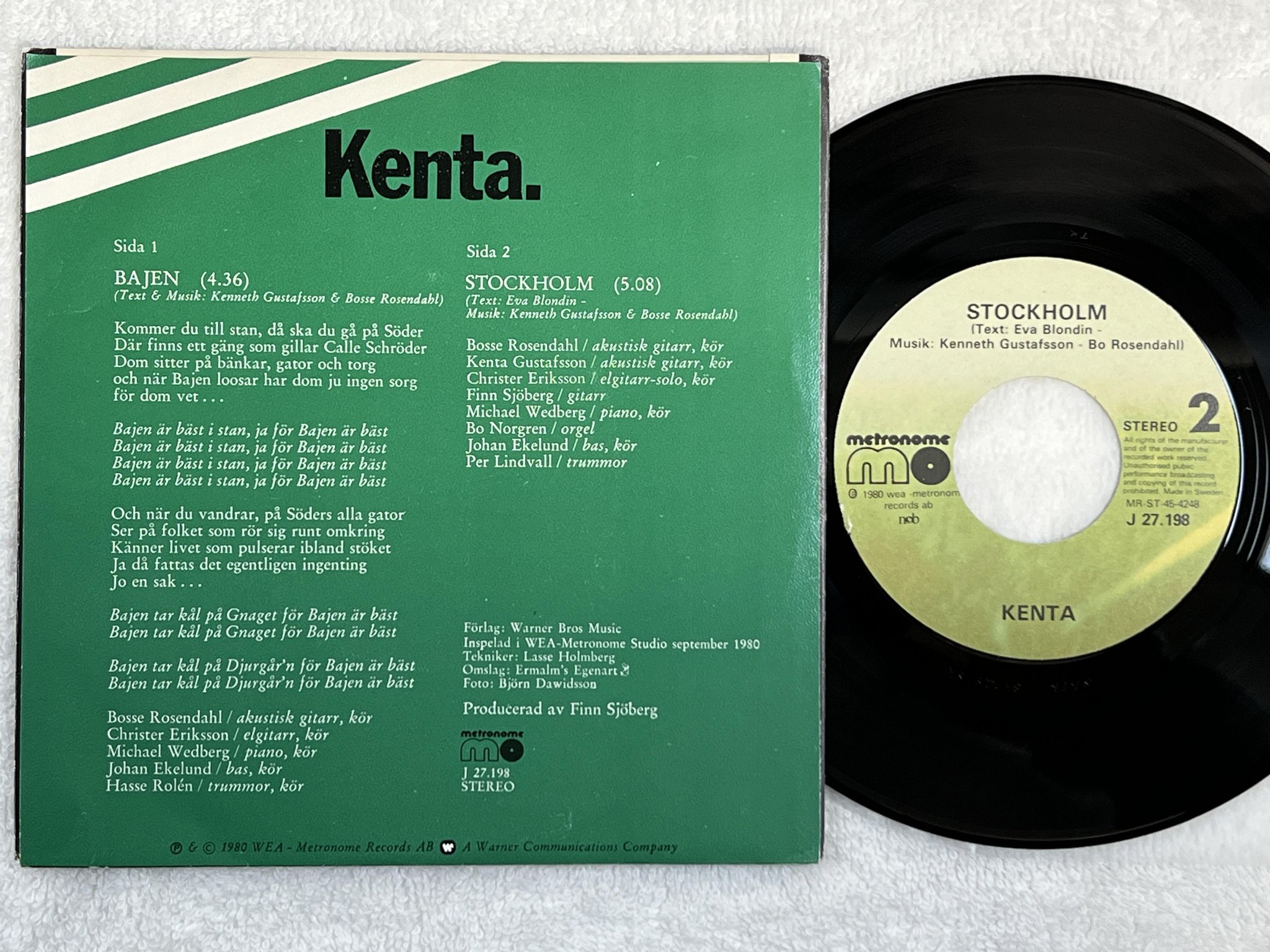 Omslagsbild för skivan KENTA bajen 7" -80 METRONOME J27198