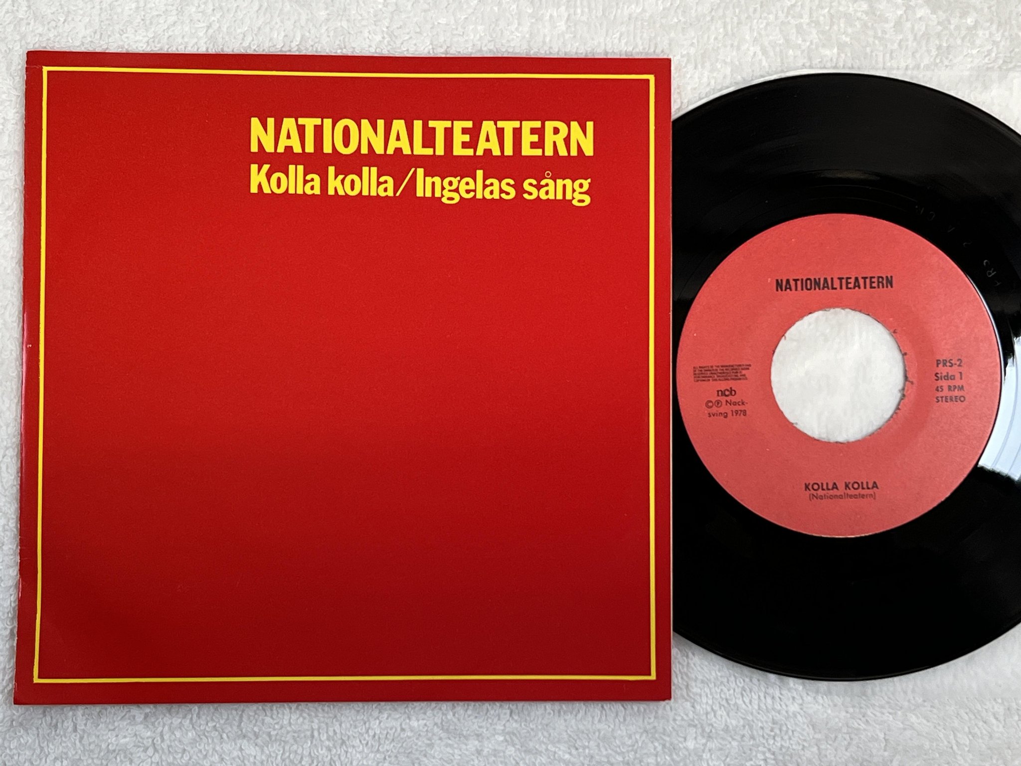 Omslagsbild för skivan NATIONALTEATERN kolla kolla 7" Swe -78 NACKSVING PRS-2 **** KULT ****