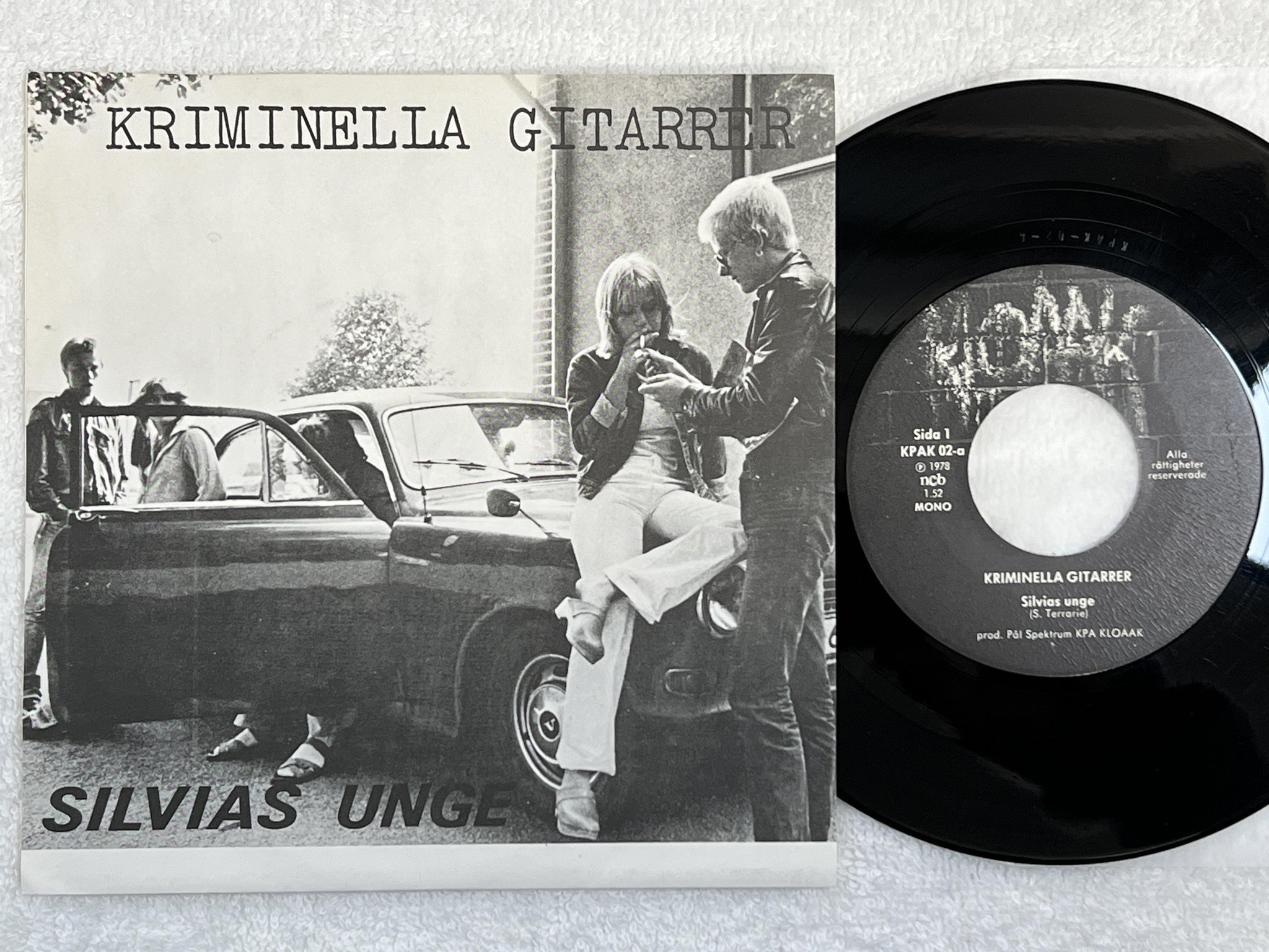 Omslagsbild för skivan KRIMINELLA GITARRER Silvias Unge 7" Swe -78 KLOAAK KPAK 02 ** rare punk **