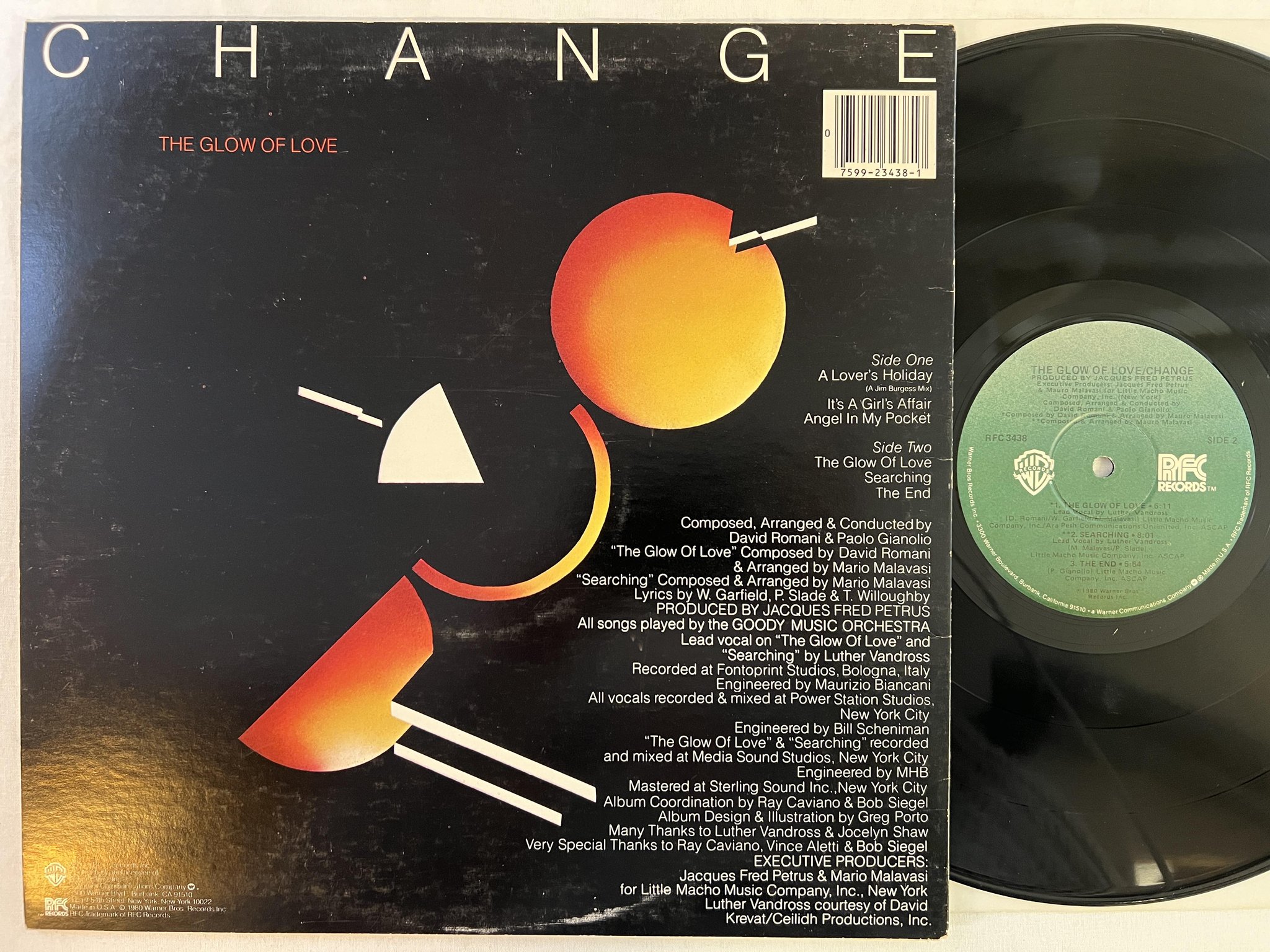 Omslagsbild för skivan CHANGE the glow of love LP -80 US RFC RFC 3438