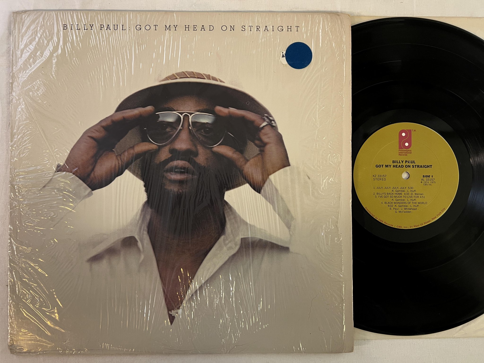 Omslagsbild för skivan BILLY PAUL got my head on straight LP -75 US PIL KZ 33157