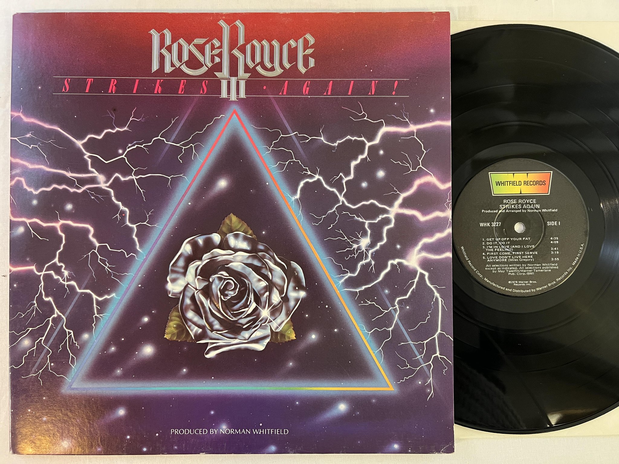 Omslagsbild för skivan ROSE ROYCE strikes again LP -78 US WHITFIELD WHK 3227