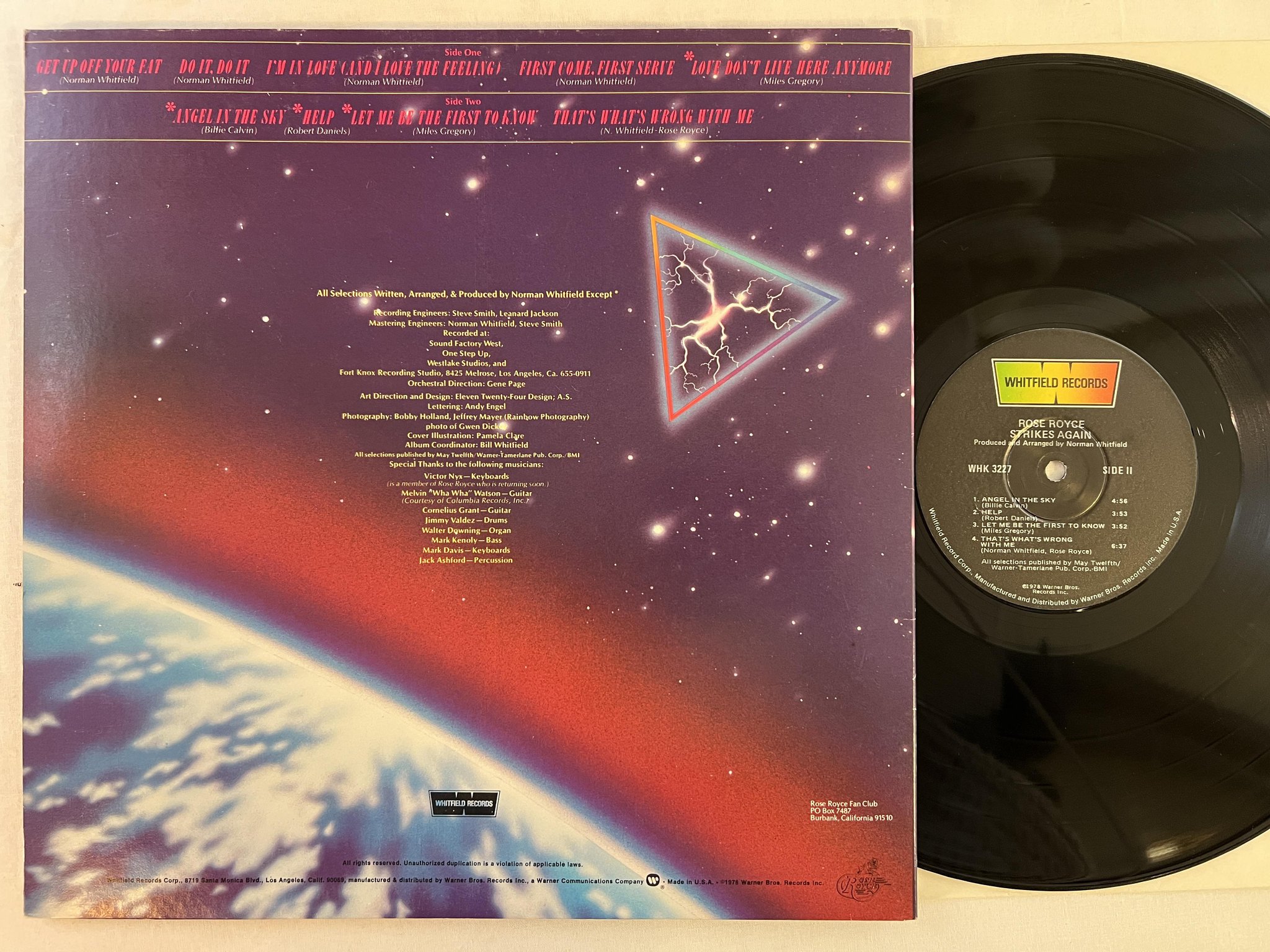 Omslagsbild för skivan ROSE ROYCE strikes again LP -78 US WHITFIELD WHK 3227