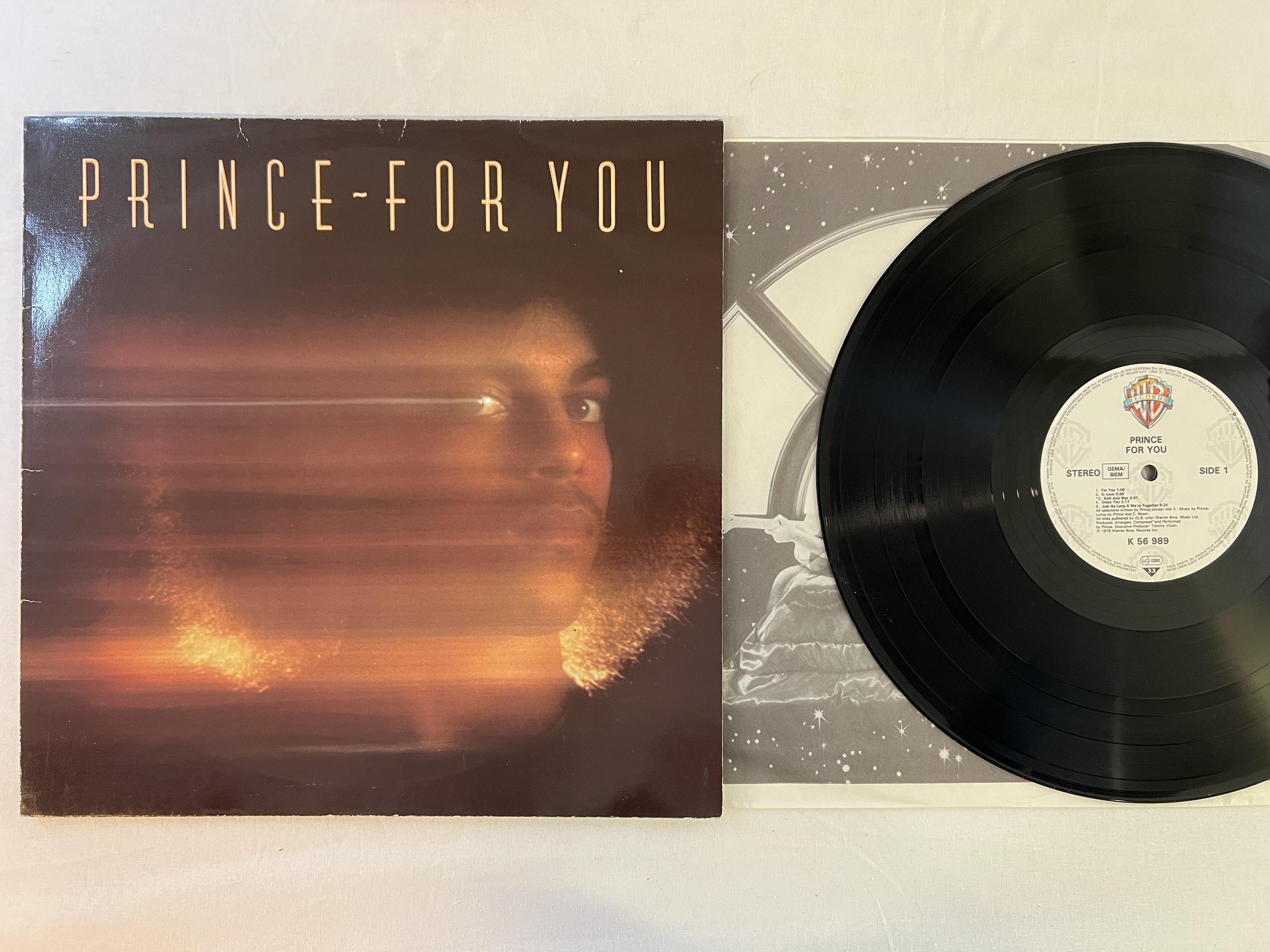 Omslagsbild för skivan PRINCE for you LP -78 Ger WARNER BROS K 56 989