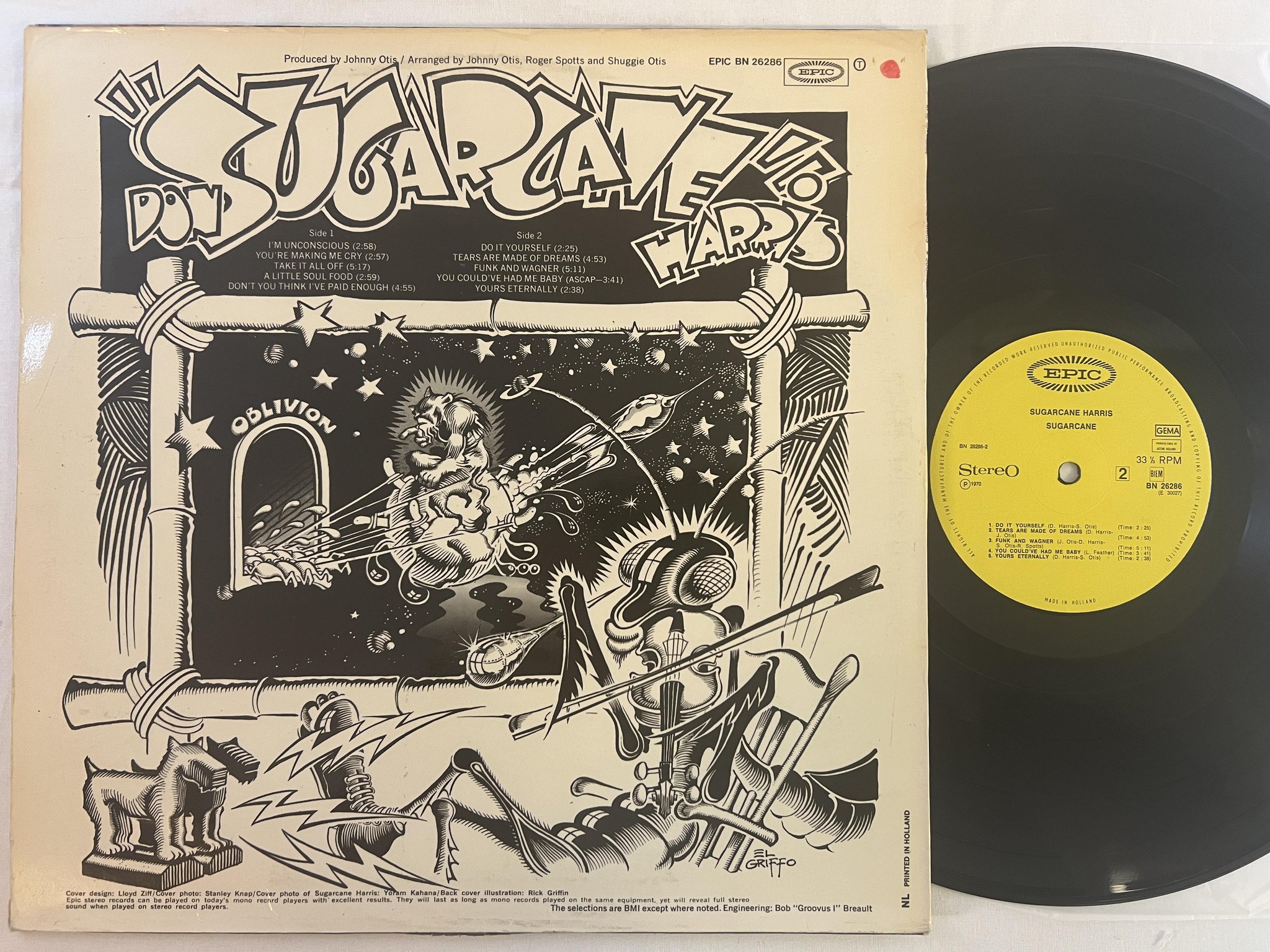 Omslagsbild för skivan SUGARCANE HARRIS sugarcane LP -70 EPIC BN 26286