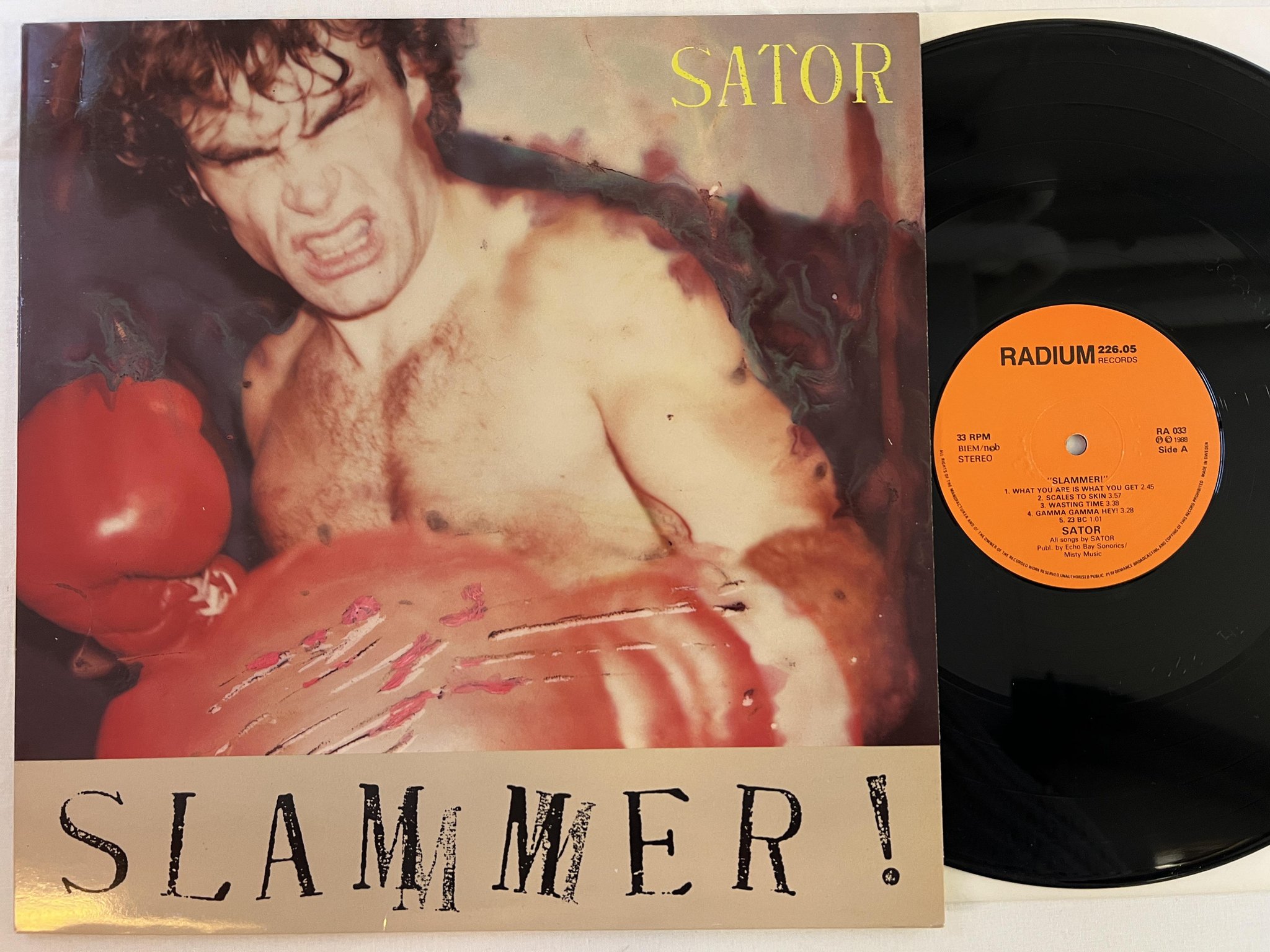 Omslagsbild för skivan SATOR slammer! LP -88 Swe RADIUM 226.05 RA 033