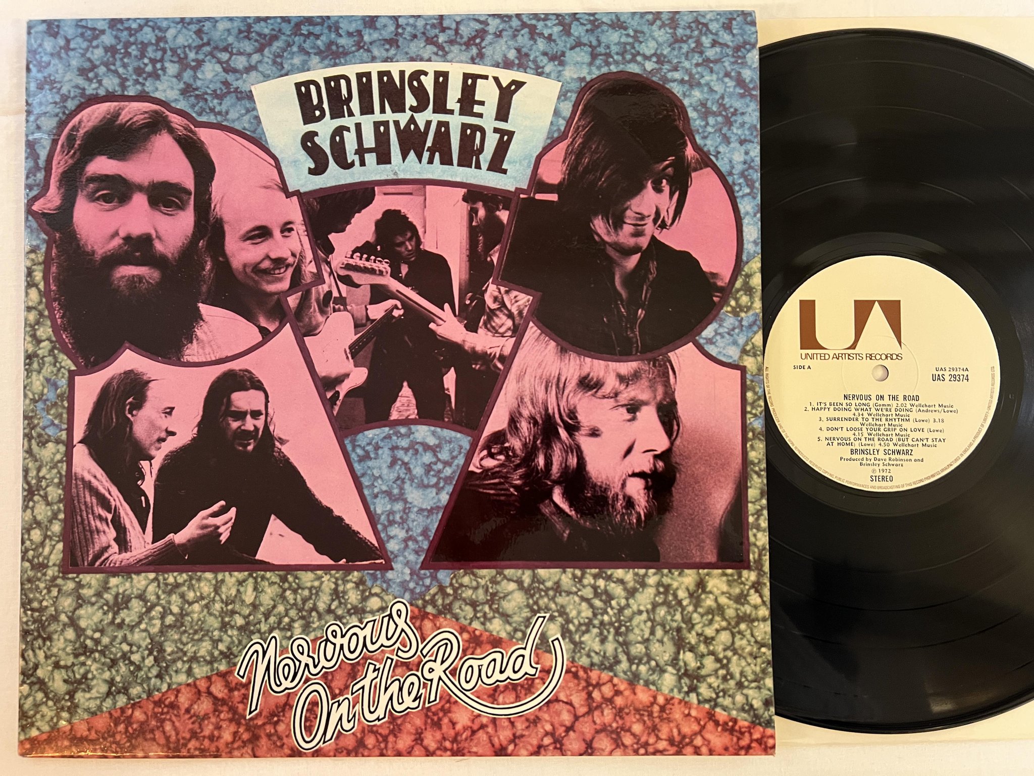Omslagsbild för skivan BRINSLEY SCHARWZ Nervous On The Road LP -72 UK UNITED UAS 29374