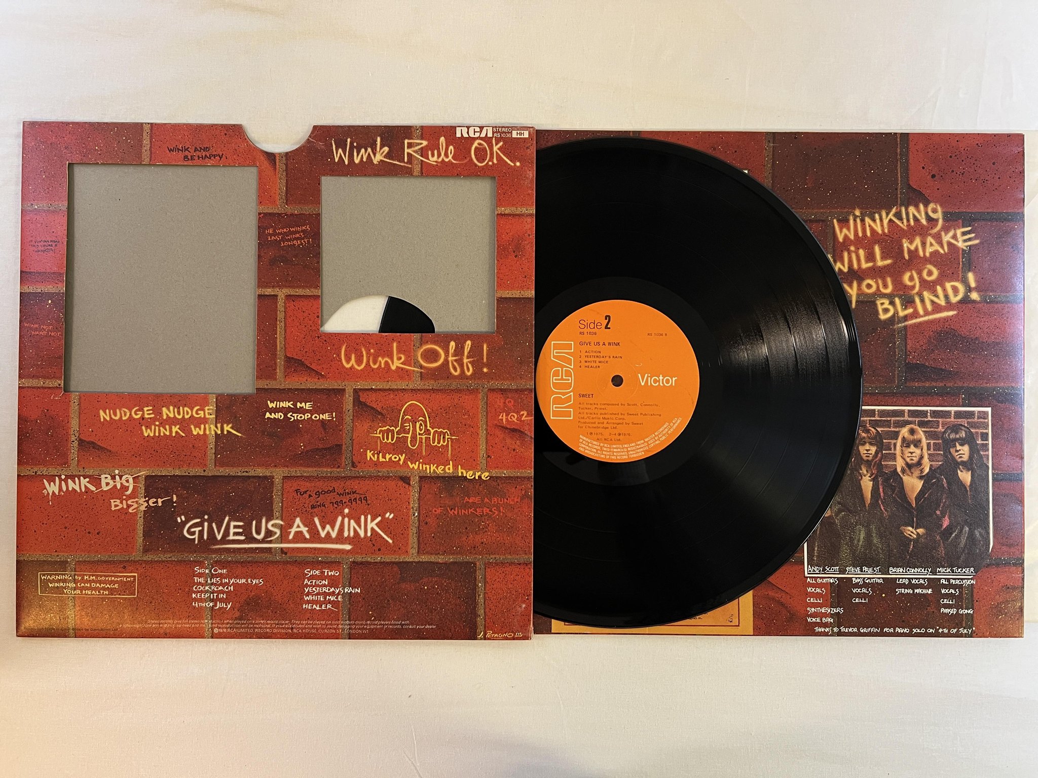 Omslagsbild för skivan SWEET give us a wink LP -76 UK RCA RS 1036