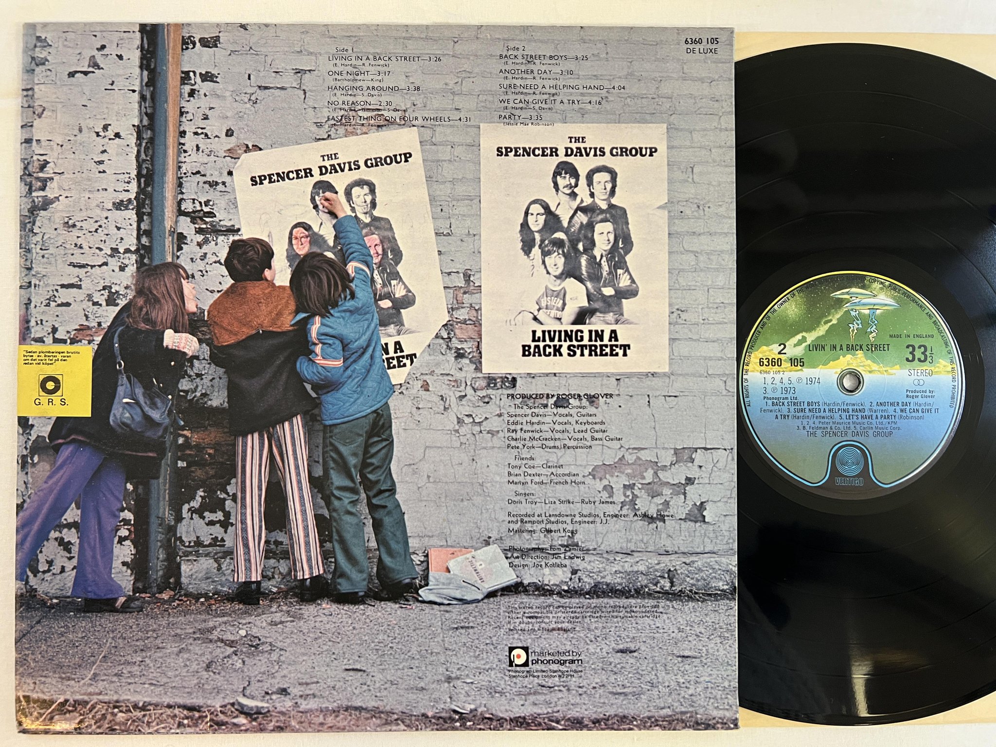 Omslagsbild för skivan THE SPENCER DAVIS GROUP livin' in a back street LP -74 UK VERTIGO 6360 105