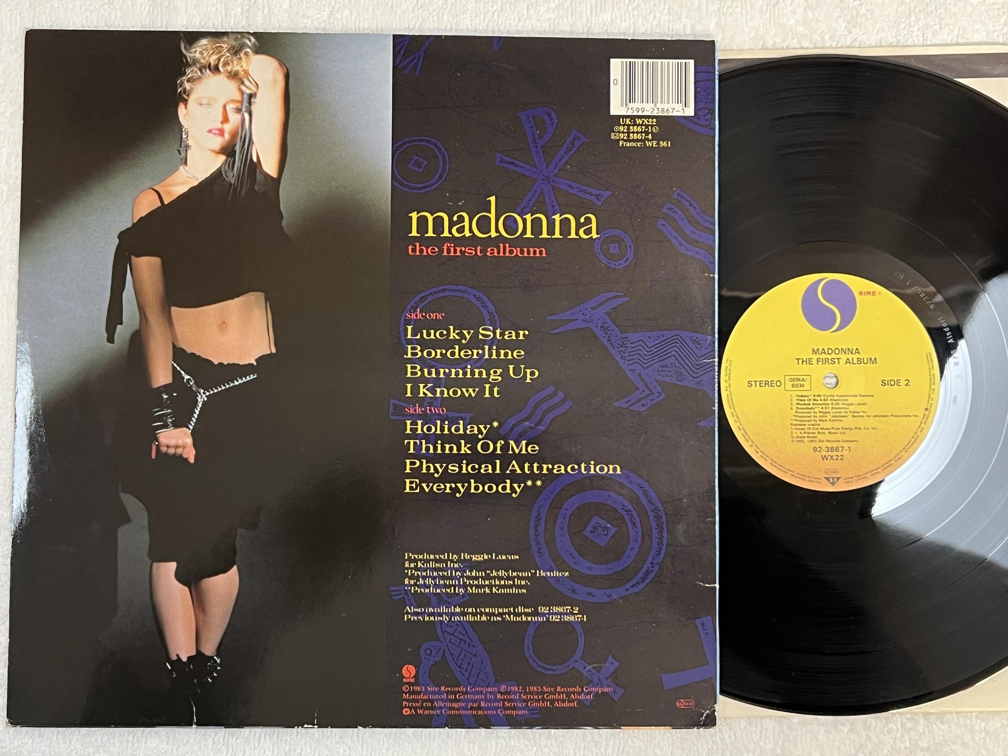 Omslagsbild för skivan MADONNA the first album 12" -83 Ger SIRE 92-3867-1