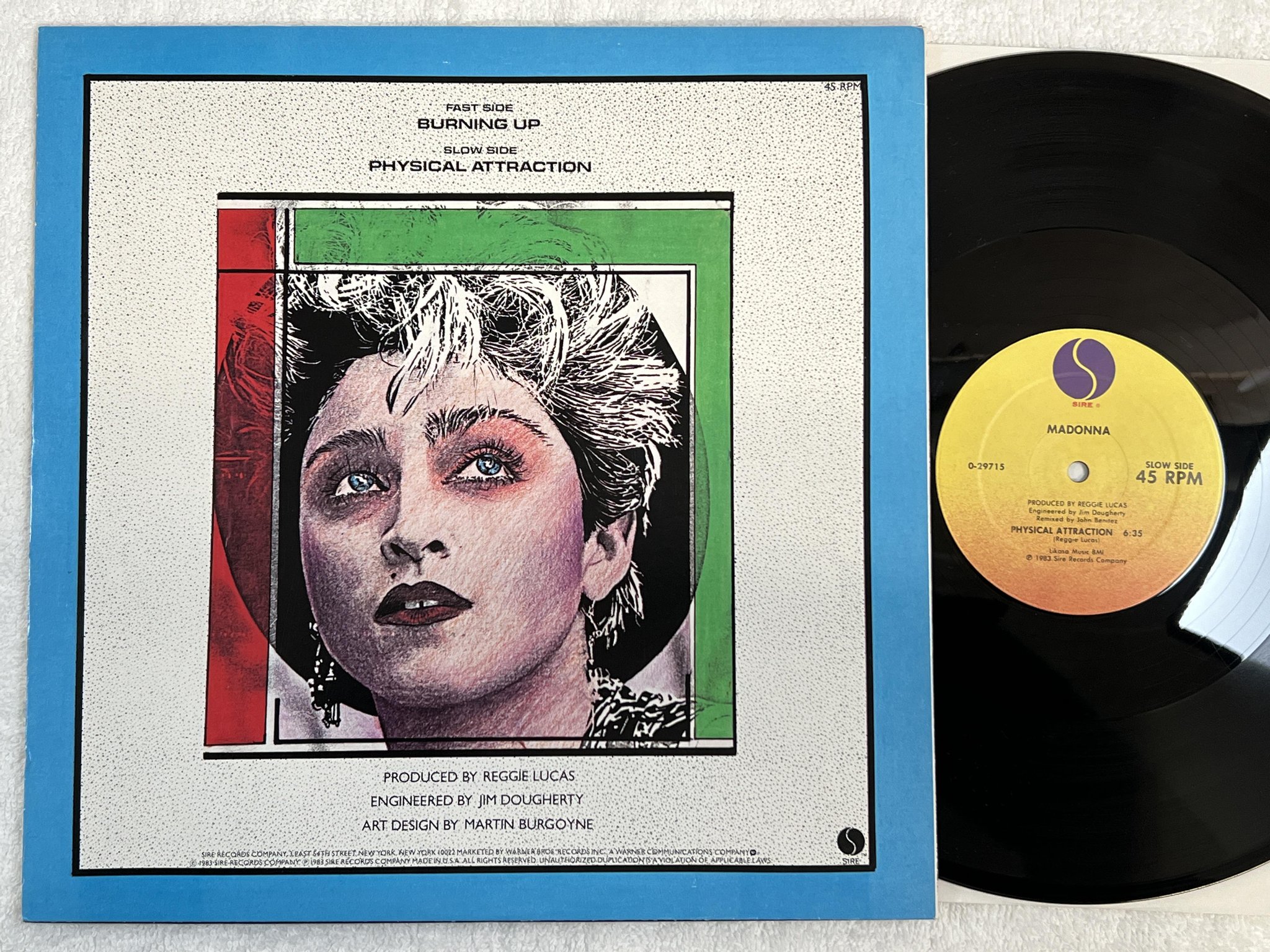 Omslagsbild för skivan MADONNA physical attraction 12" -83 US SIRE 0-29715