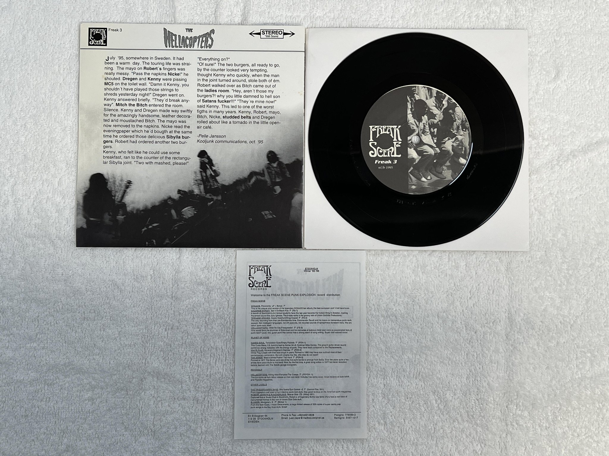 Omslagsbild för skivan THE HELLACOPTERS 1995 7" -95 Swe FREAK SCENE FREAK 3 *** SUPER RARE ***