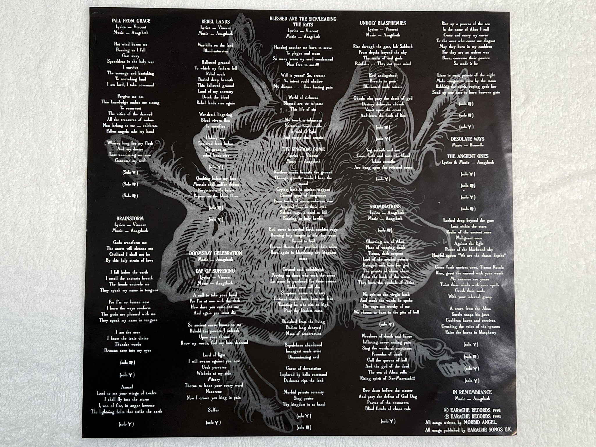 Omslagsbild för skivan MORBID ANGEL Blessed Are The Sick LP -91 UK EARACHE MOSH 31 ** DEATH METAL **