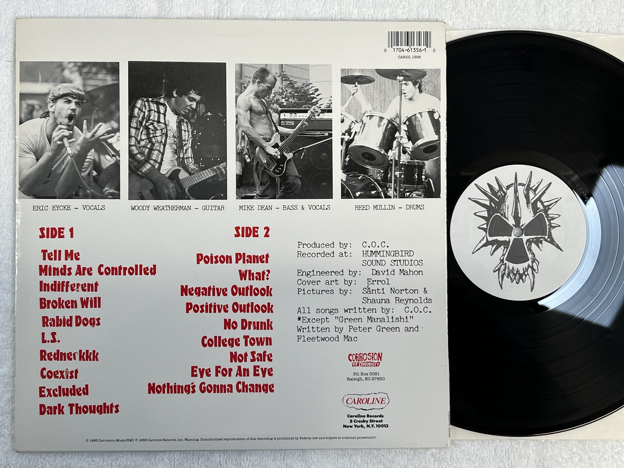 Omslagsbild för skivan CORROSION OF CONFORMITY Eye For An Eye LP -88 US caroline CAROL 1356