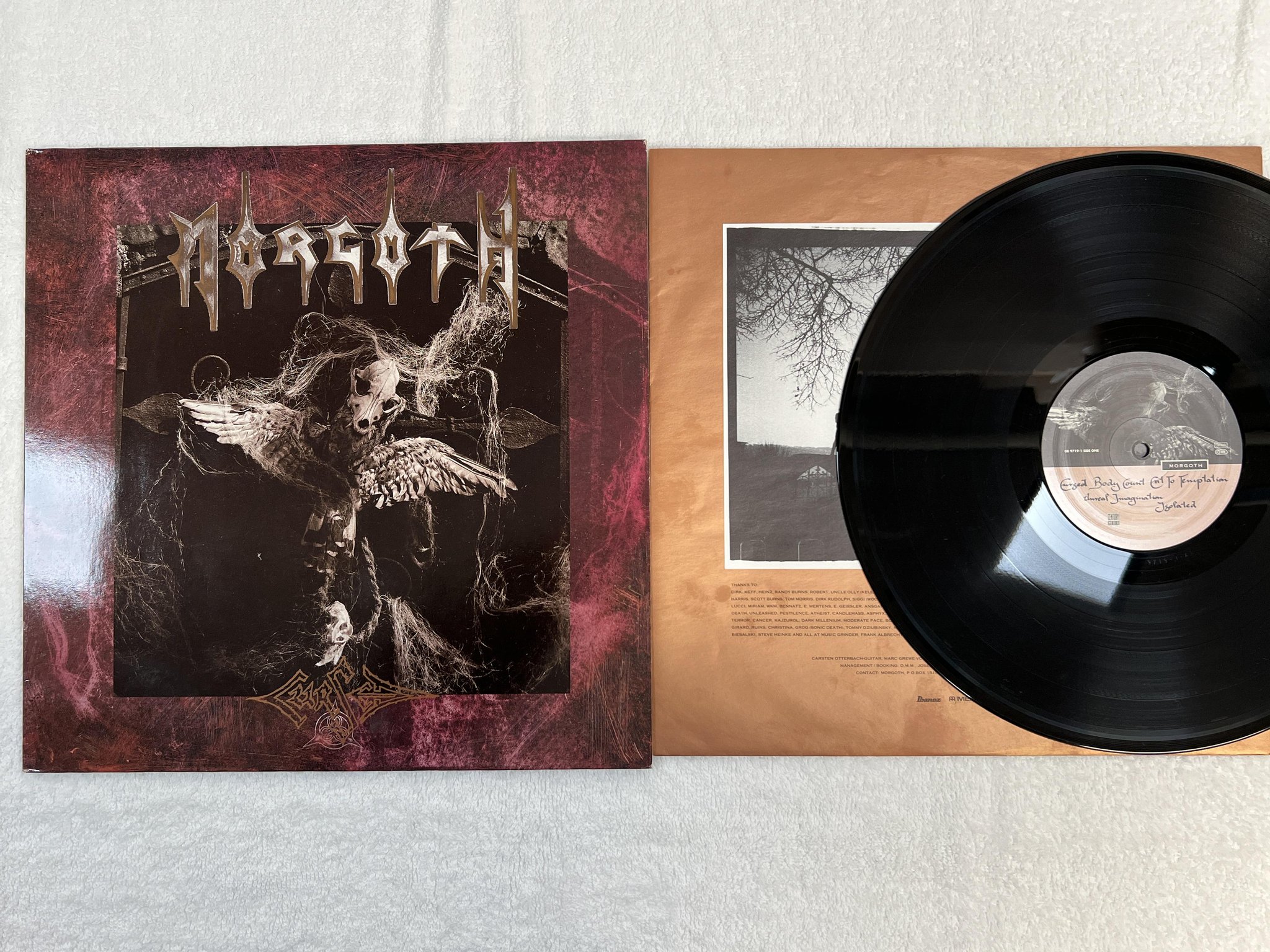 Omslagsbild för skivan MORGOTH cursed LP -91 Ger CENTURY MEDIA 08 9719-1 ** death metal **