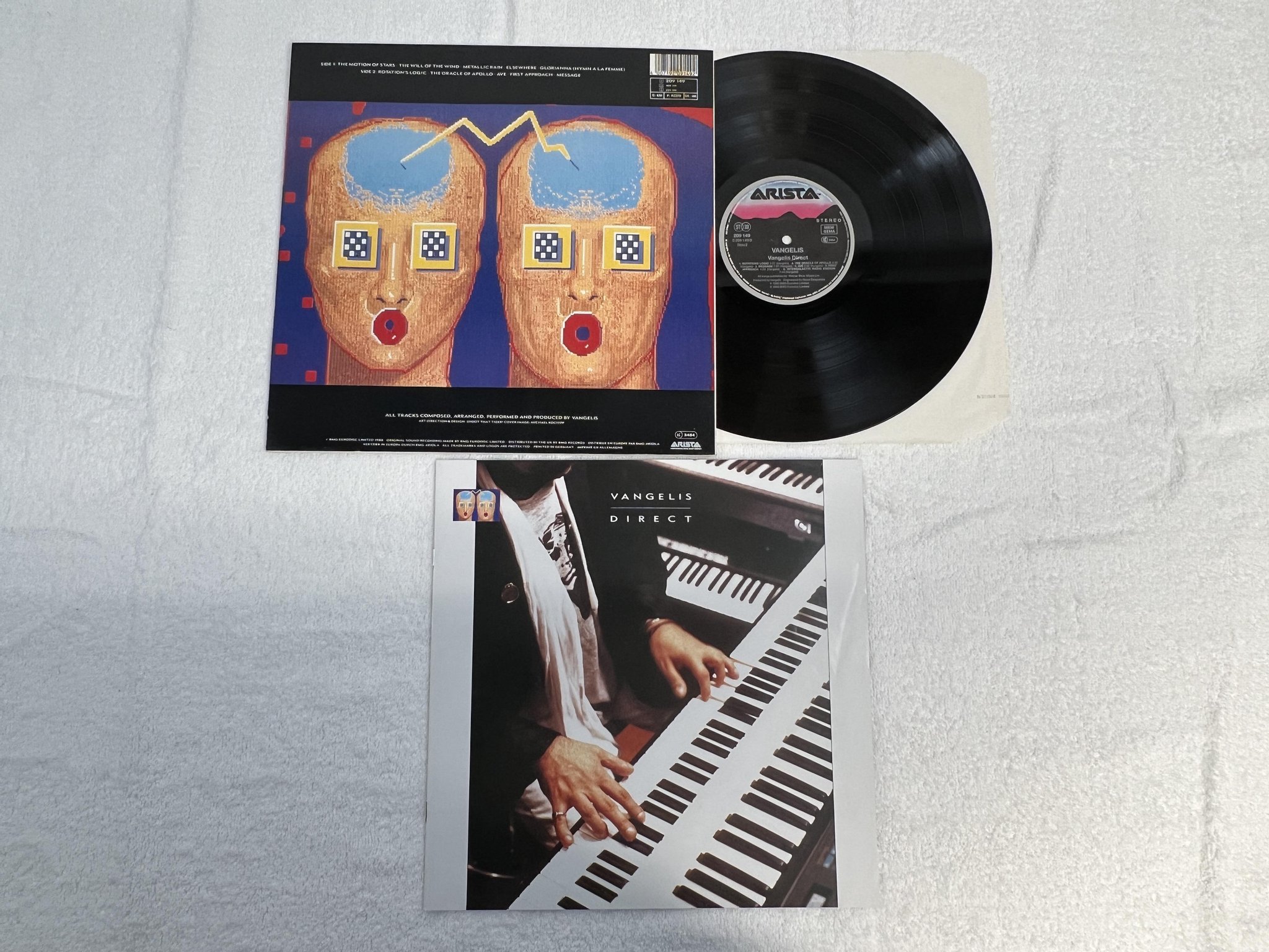 Omslagsbild för skivan VANGELIS Vangelis direct LP -88 Ger ARISTA 209149