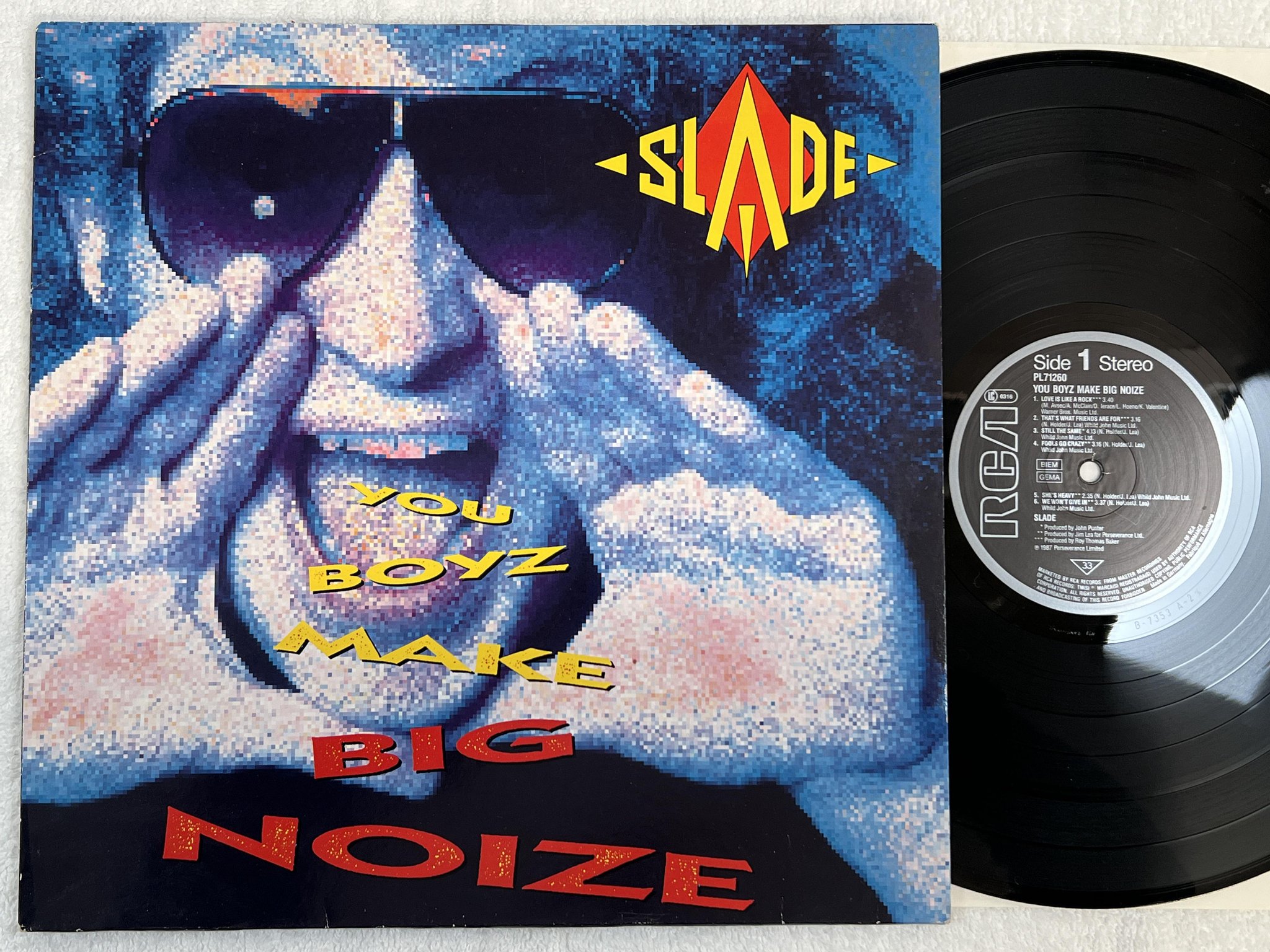 Omslagsbild för skivan SLADE you boyz make big noize LP -87 Ger RCA PL71260