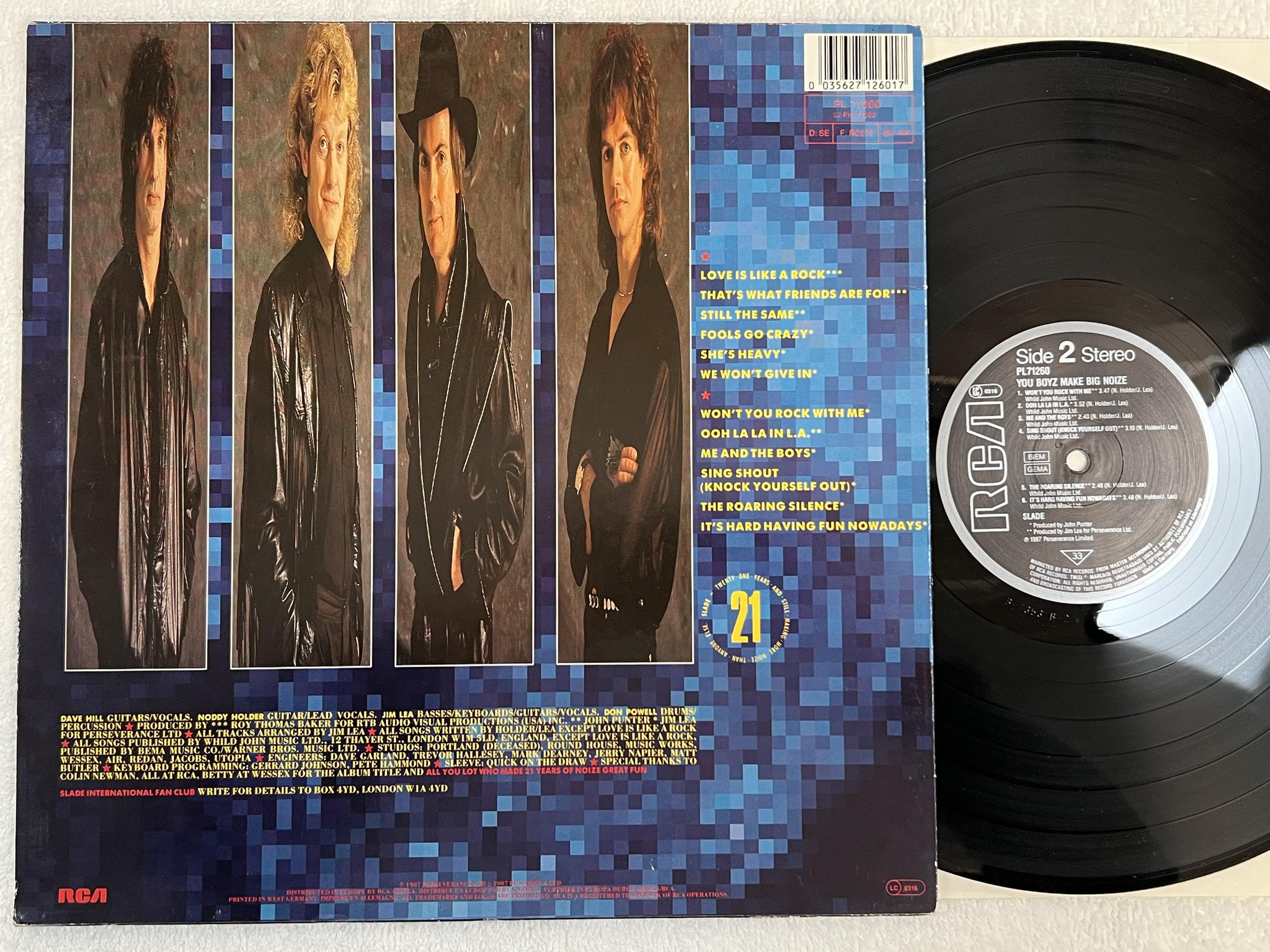Omslagsbild för skivan SLADE you boyz make big noize LP -87 Ger RCA PL71260
