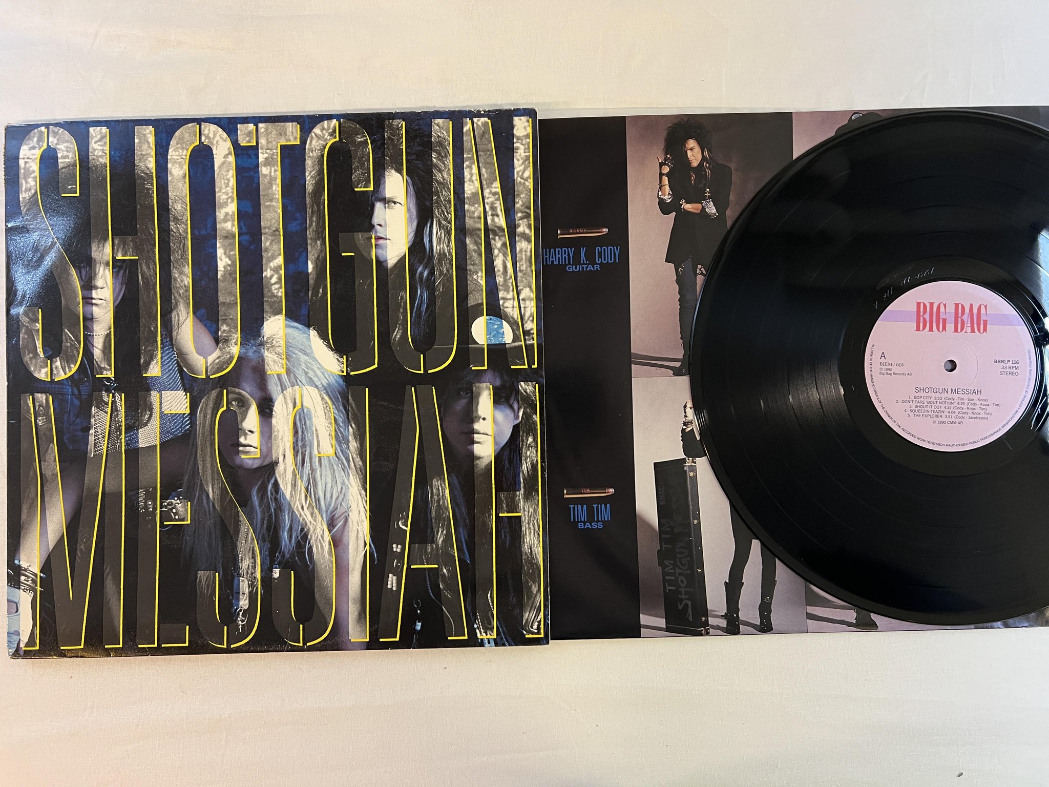 Omslagsbild för skivan SHOTGUN MESSIAH s/t LP -90 Swe BIG BAG BBRLP 116