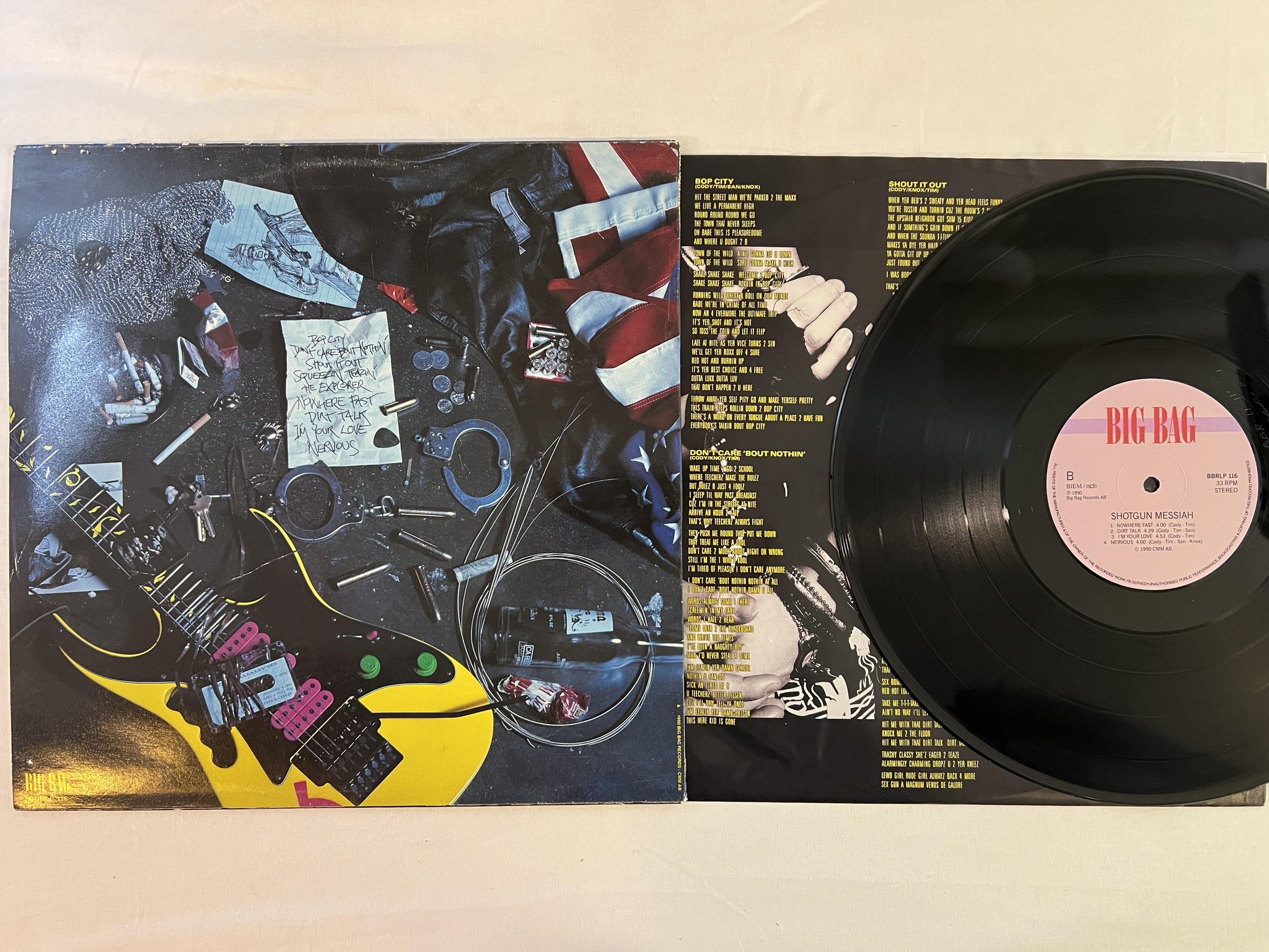 Omslagsbild för skivan SHOTGUN MESSIAH s/t LP -90 Swe BIG BAG BBRLP 116