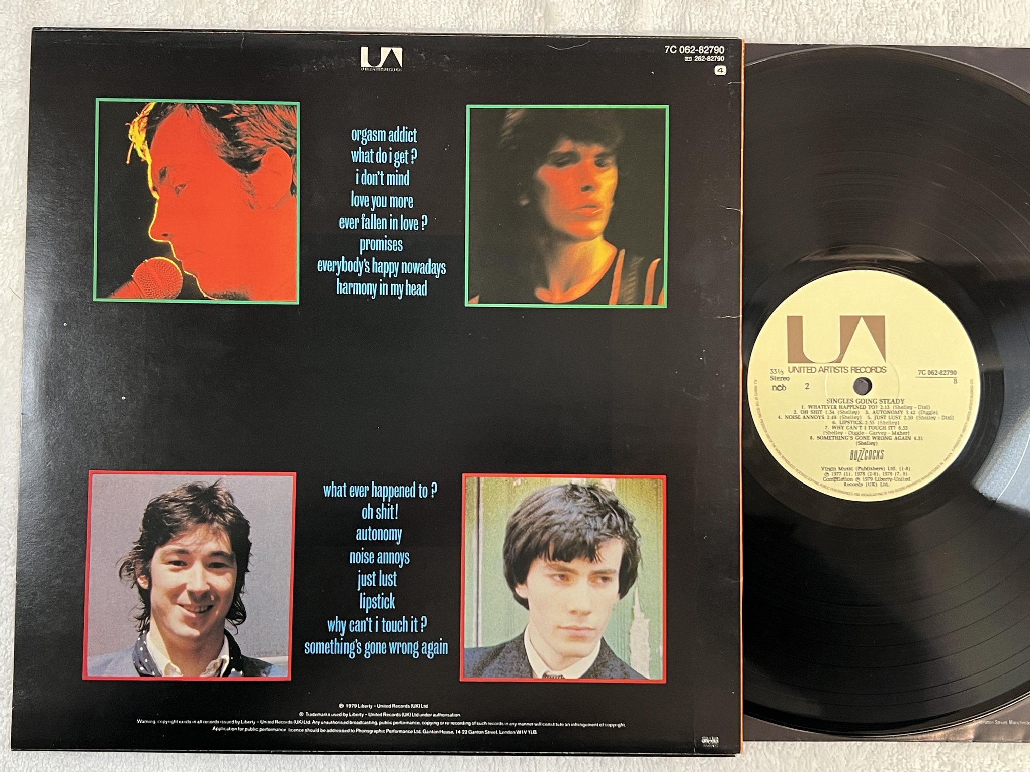 Omslagsbild för skivan BUZZCOCKS singles going steady LP -81 ncb UNITED 7C 062-82790