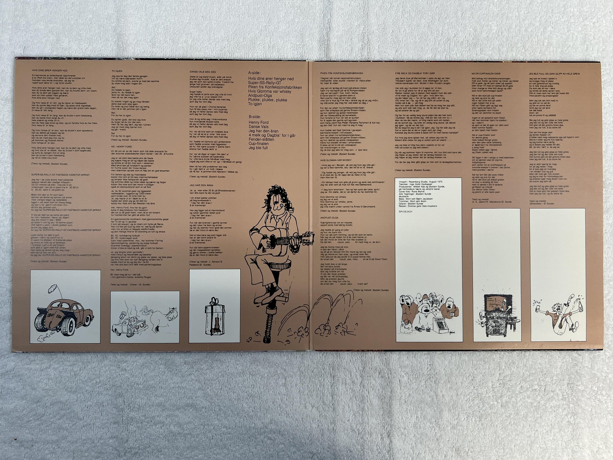 Omslagsbild för skivan ØYSTEIN SUNDE hurtbuller i hvit saus LP -75 PHILIPS 6317 035 *** VERY RARE ***