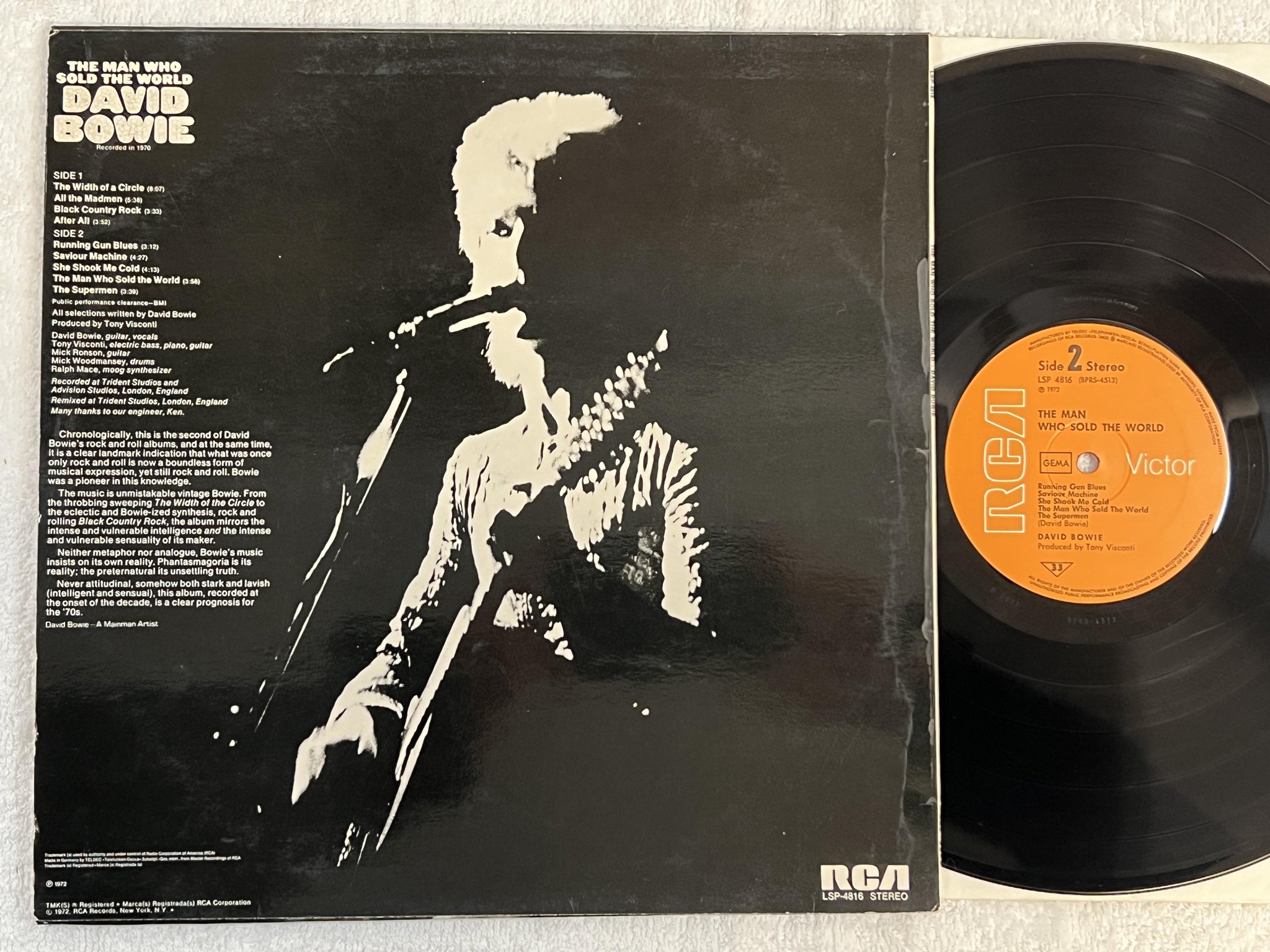 Omslagsbild för skivan DAVID BOWIE the man who sold the world LP -72 Ger RCA LSP 4816