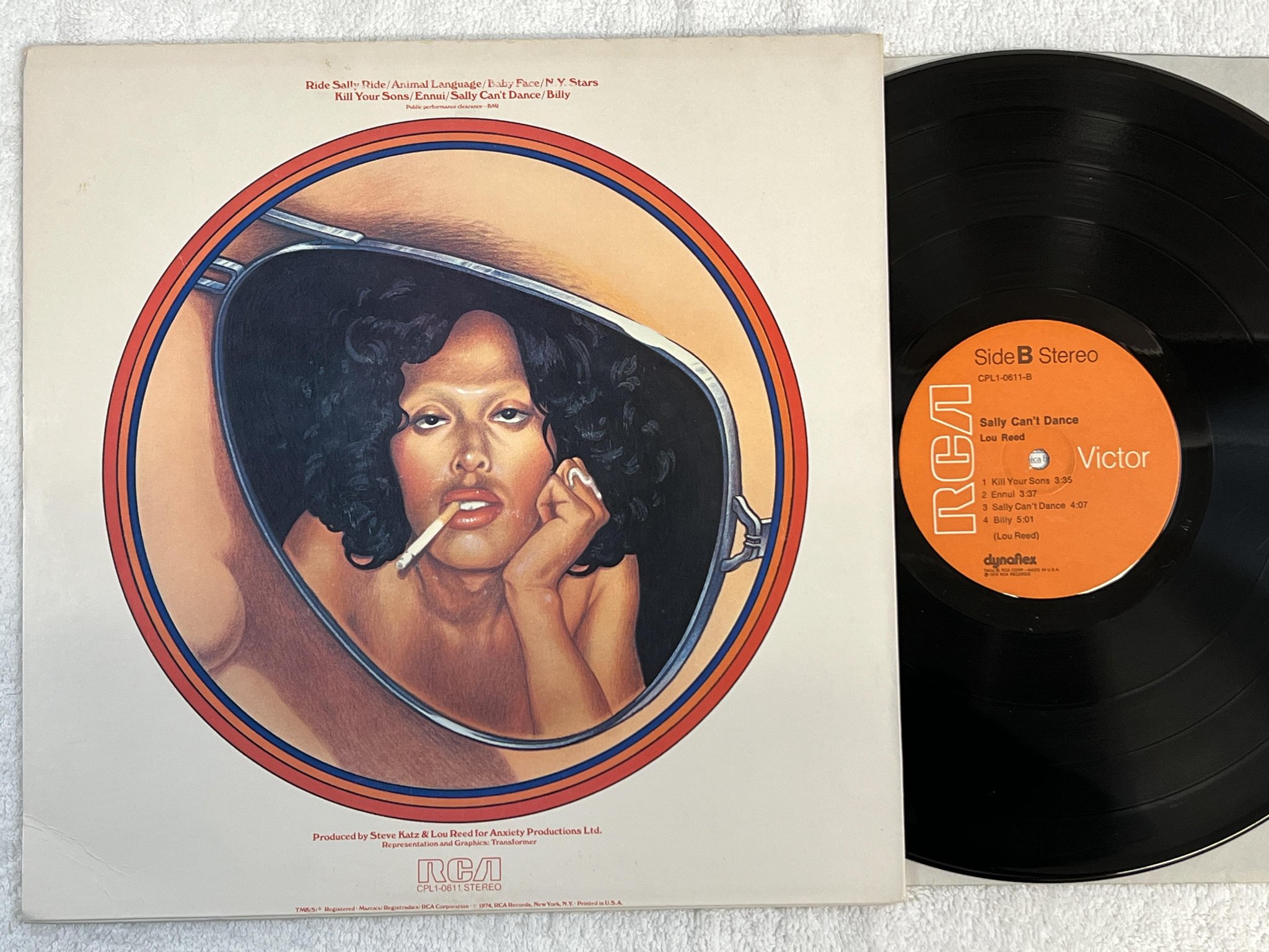 Omslagsbild för skivan LOU REED Sally can't dance LP -74 US RCA CPL1-0611