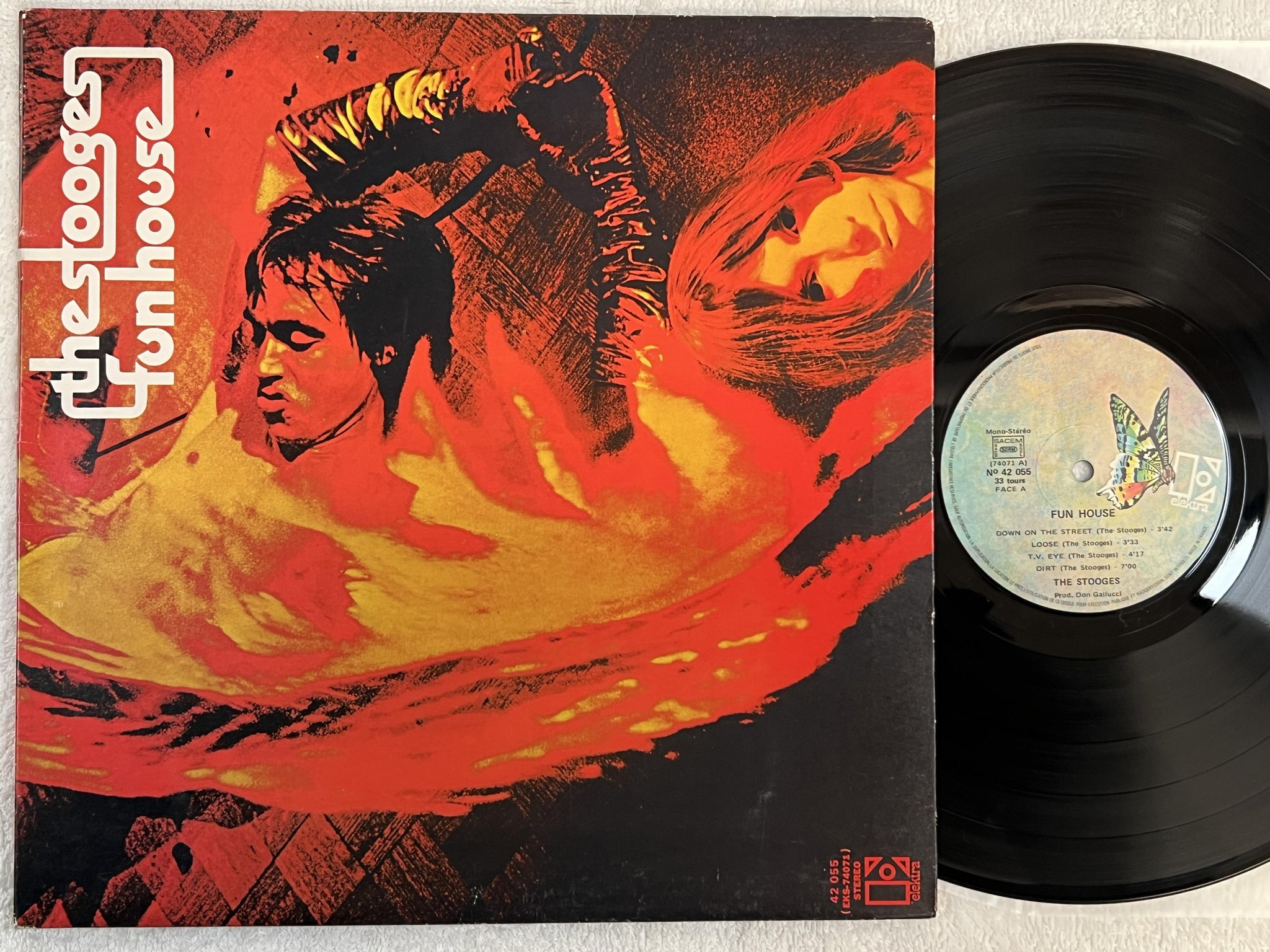 Omslagsbild för skivan THE STOOGES fun house LP Fra ELEKTRA No 42 055 ***** CLASSIC *****