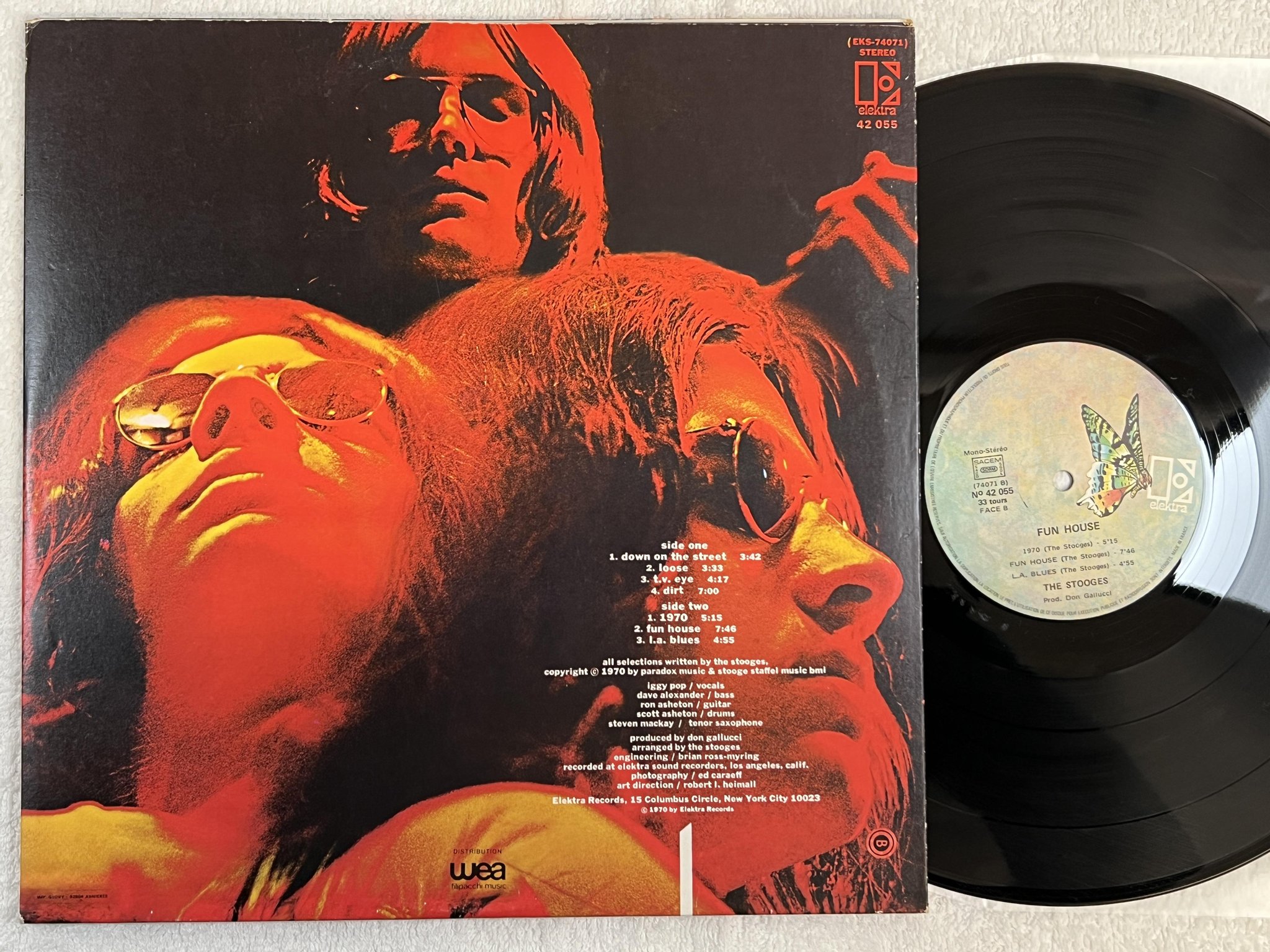 Omslagsbild för skivan THE STOOGES fun house LP Fra ELEKTRA No 42 055 ***** CLASSIC *****