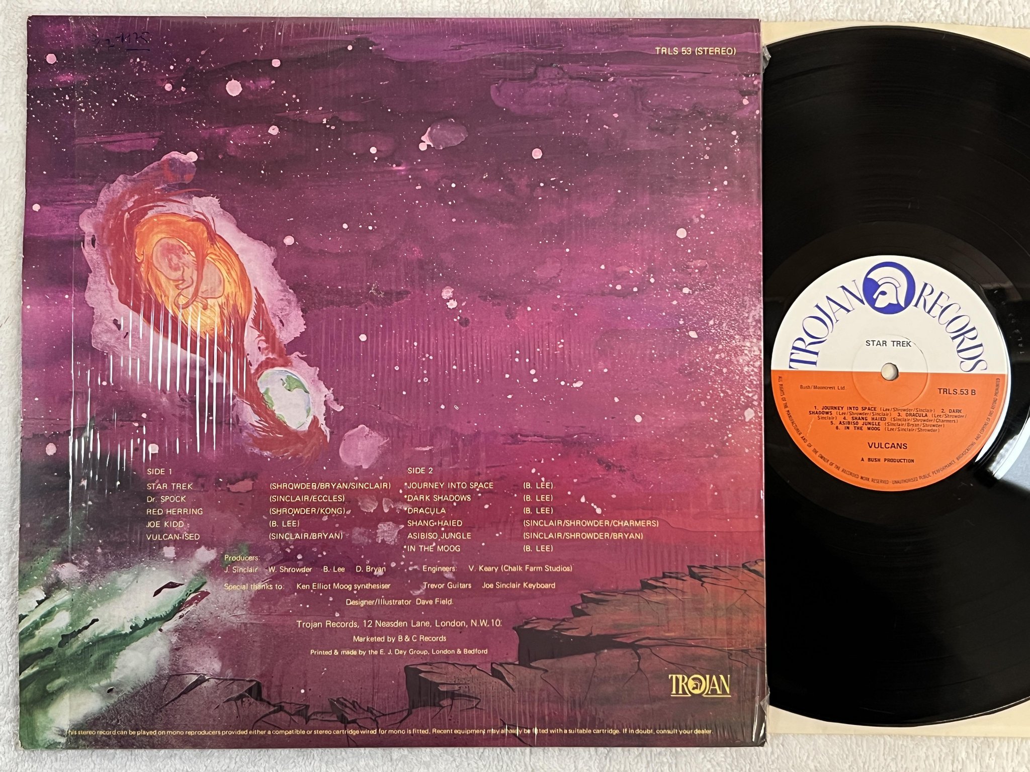 Omslagsbild för skivan VULCANS Star Trek LP -72 UK TROJAN TRLS 53 *** DUB REGGAE ***