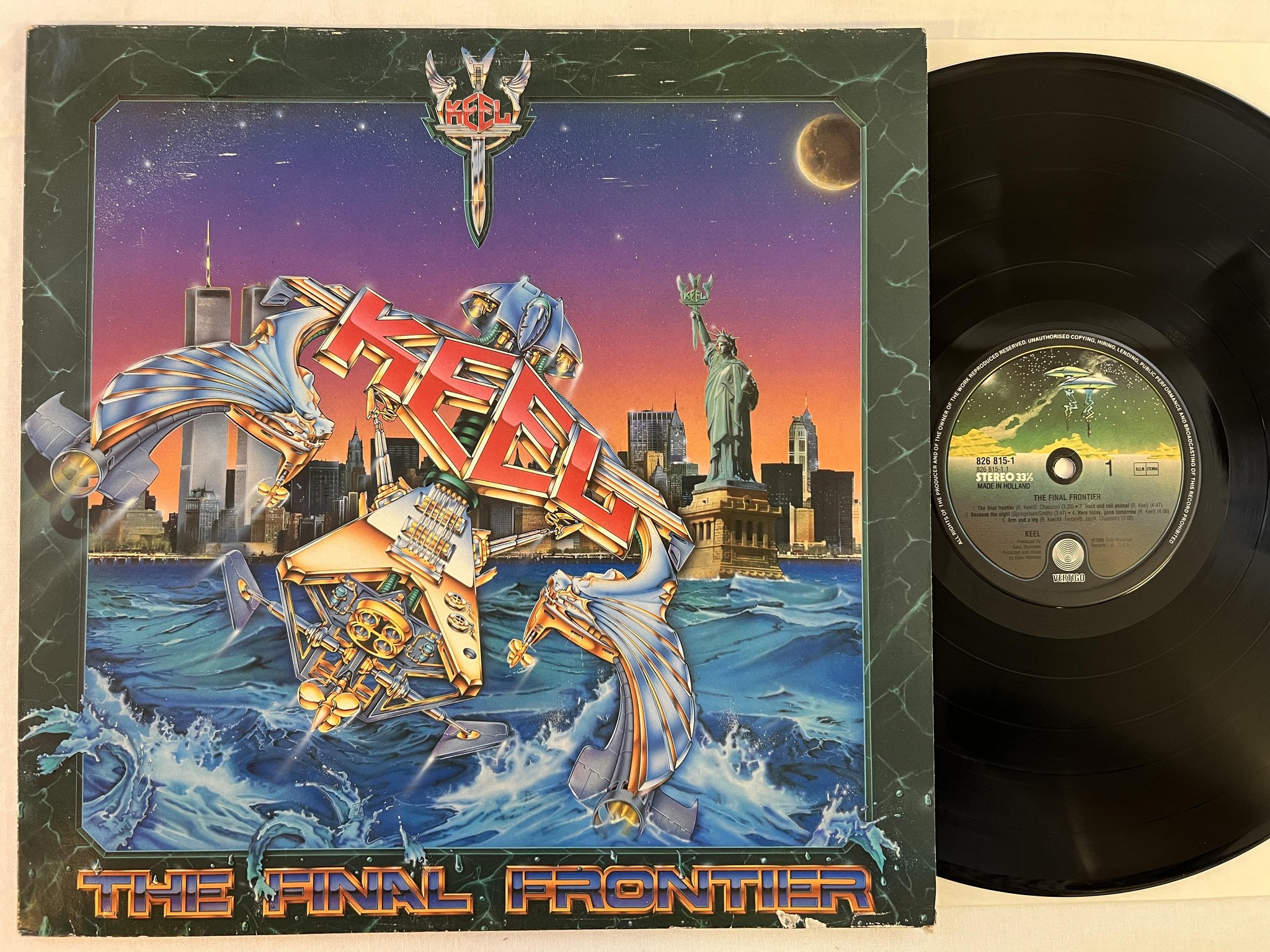 Omslagsbild för skivan KEEL the final frontier LP -86 Hol VERTIGO 826 815-1