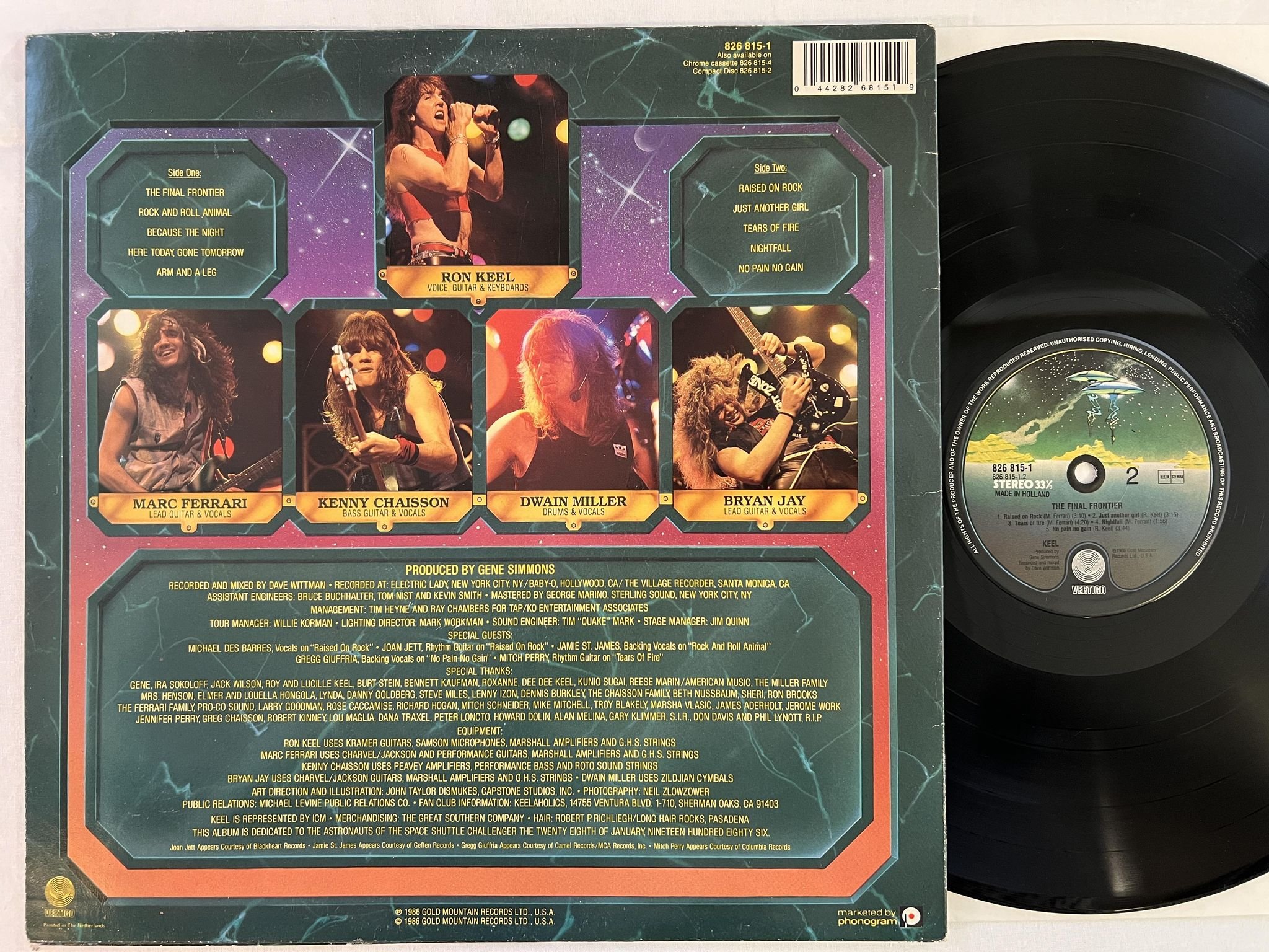 Omslagsbild för skivan KEEL the final frontier LP -86 Hol VERTIGO 826 815-1