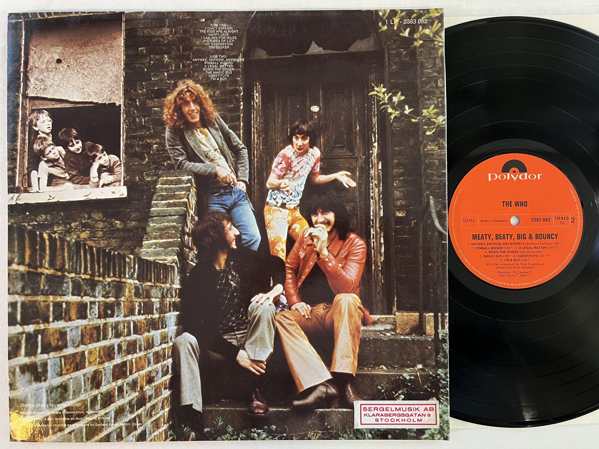 Omslagsbild för skivan THE WHO meaty, beaty, big & bouncy LP Ger POLYDOR 2383 082