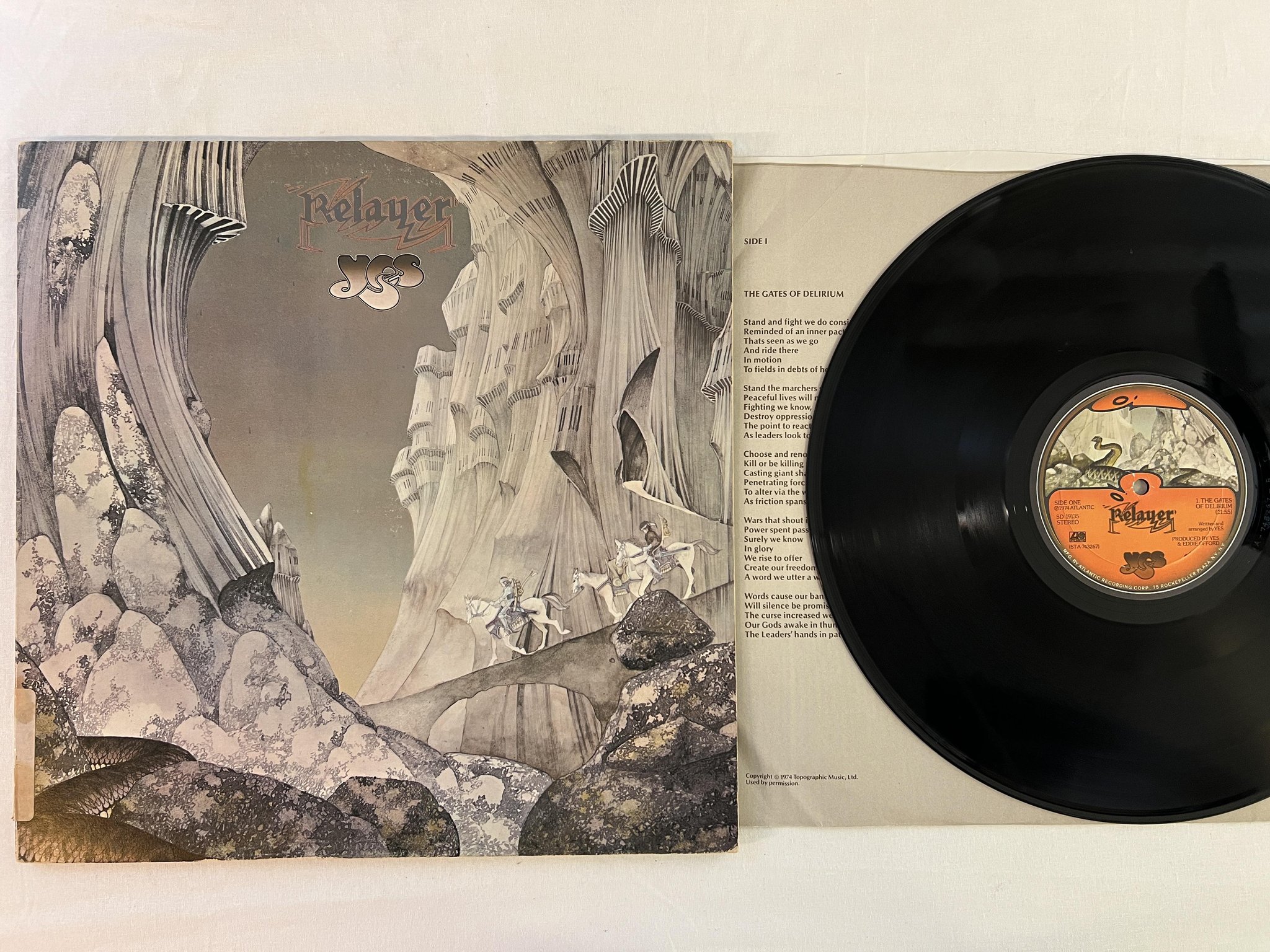 Omslagsbild för skivan YES relayer LP -74 US ATLANTIC SD 19135
