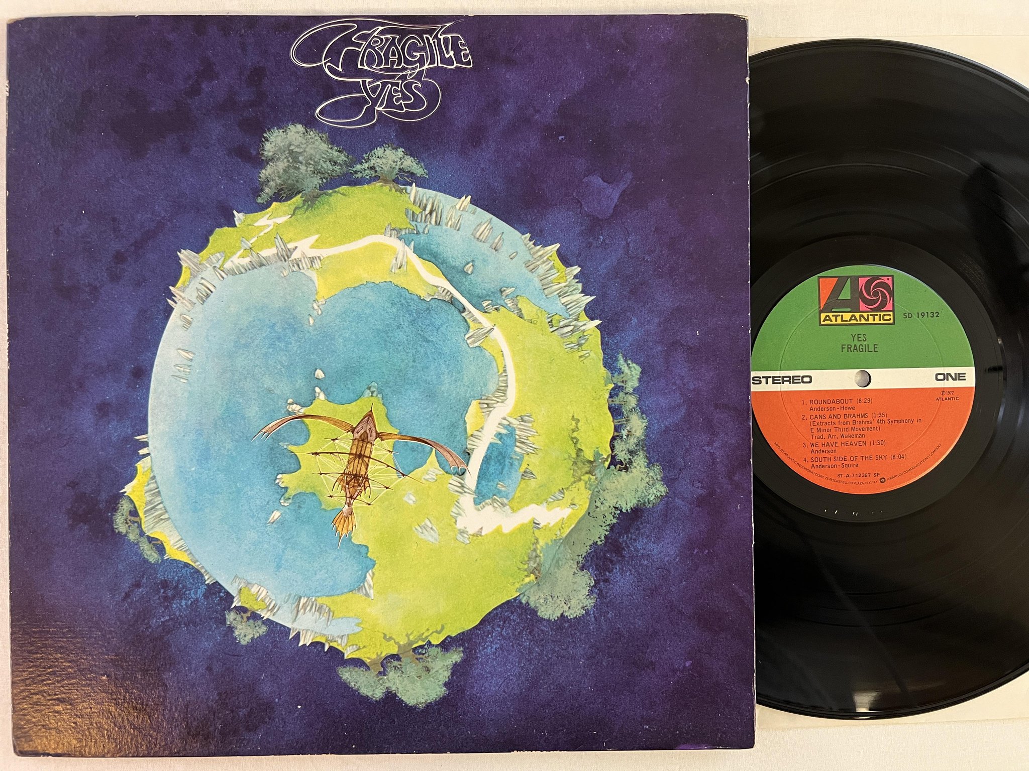 Omslagsbild för skivan YES fragile LP -72 US ATLANTIC SD 19132