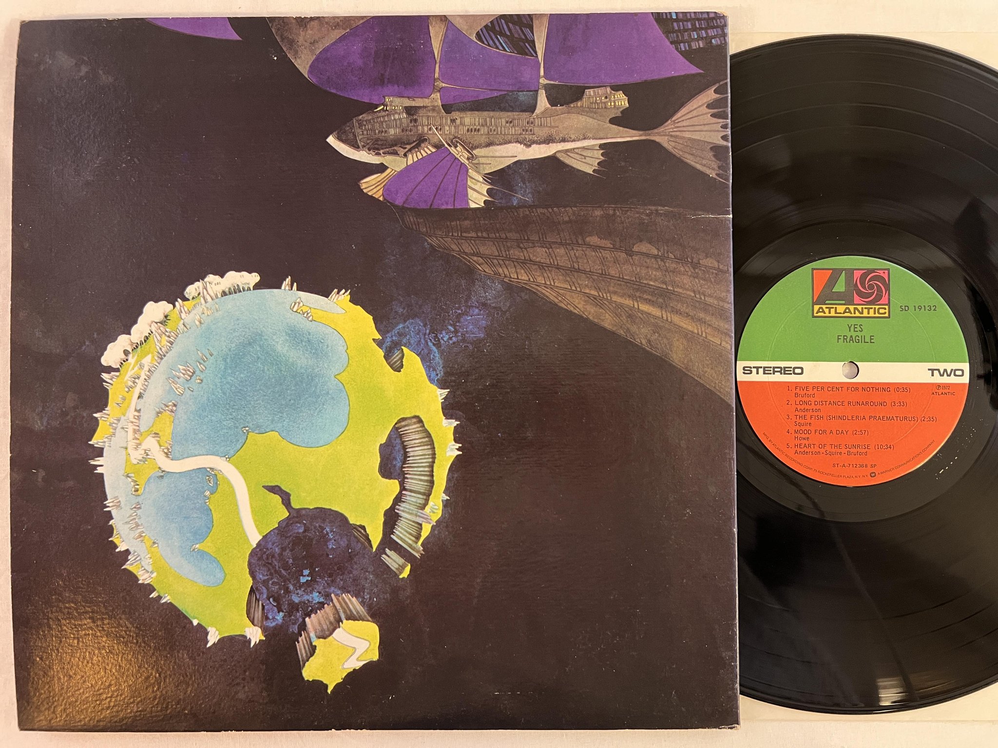 Omslagsbild för skivan YES fragile LP -72 US ATLANTIC SD 19132