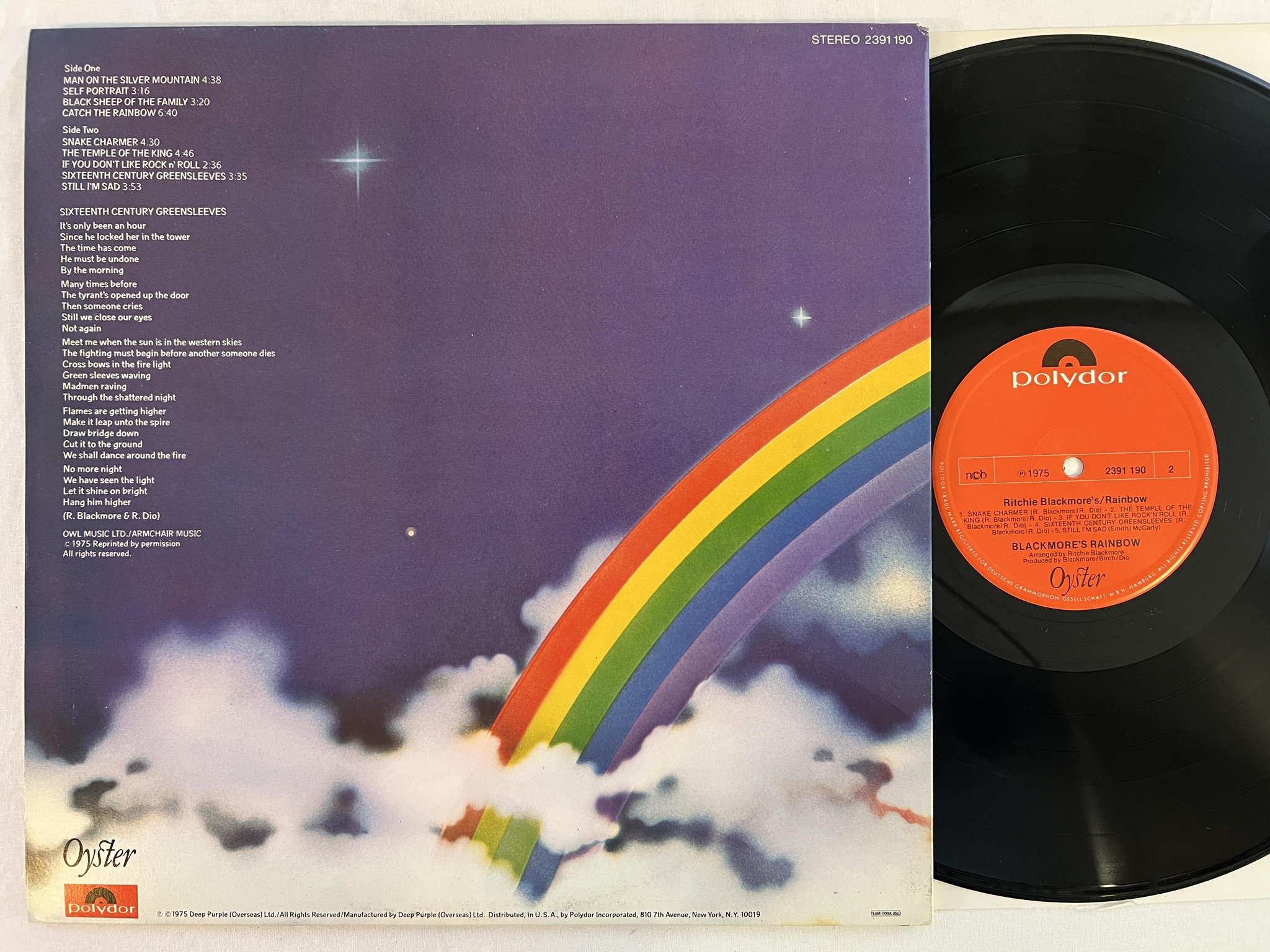 Omslagsbild för skivan RAINBOW Richie Blackmore's Rainbow LP -75 ncb POLYDOR 2391 190