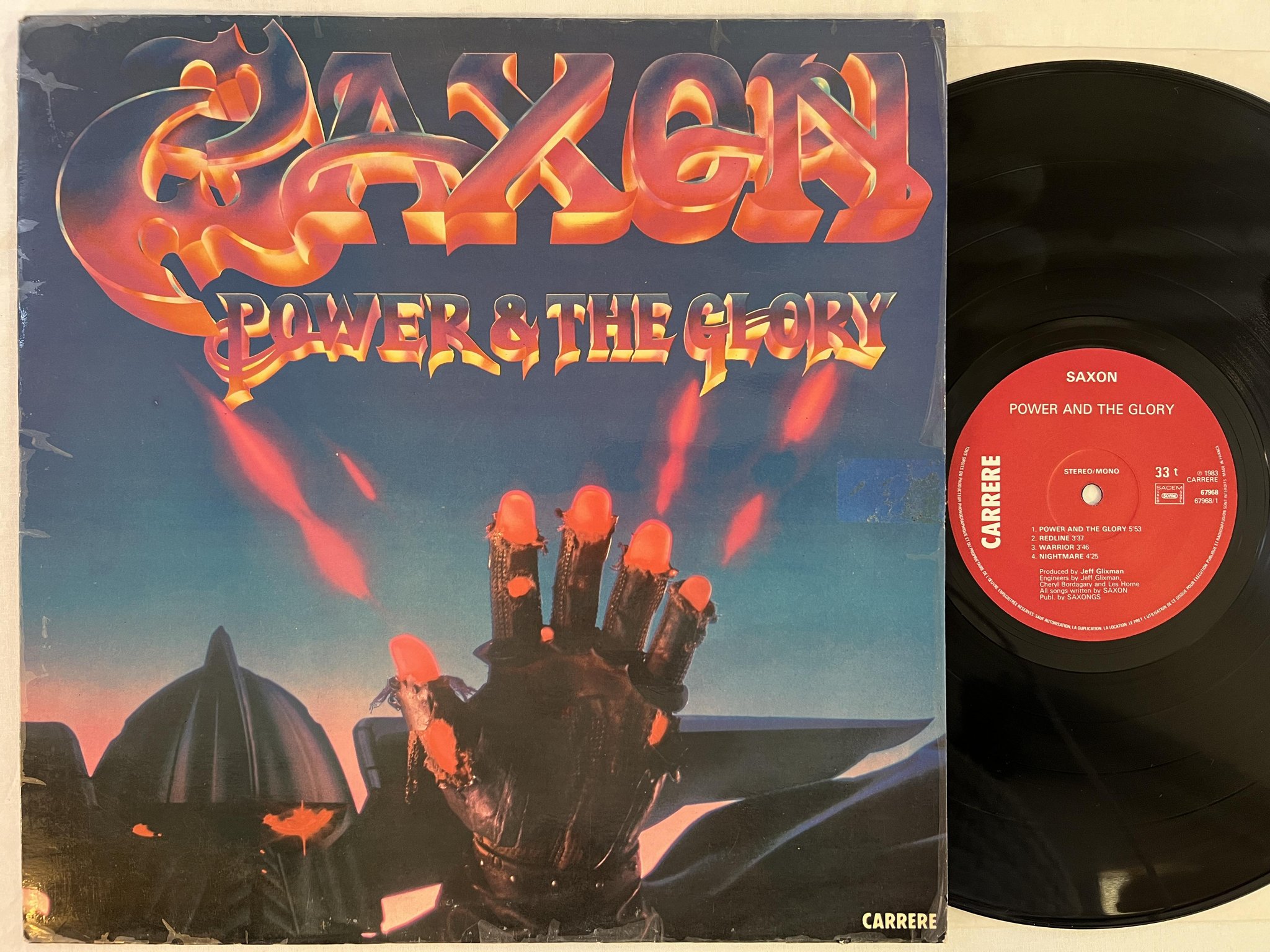 Omslagsbild för skivan SAXON power and the glory LP -83 Fra CARRERE 67968