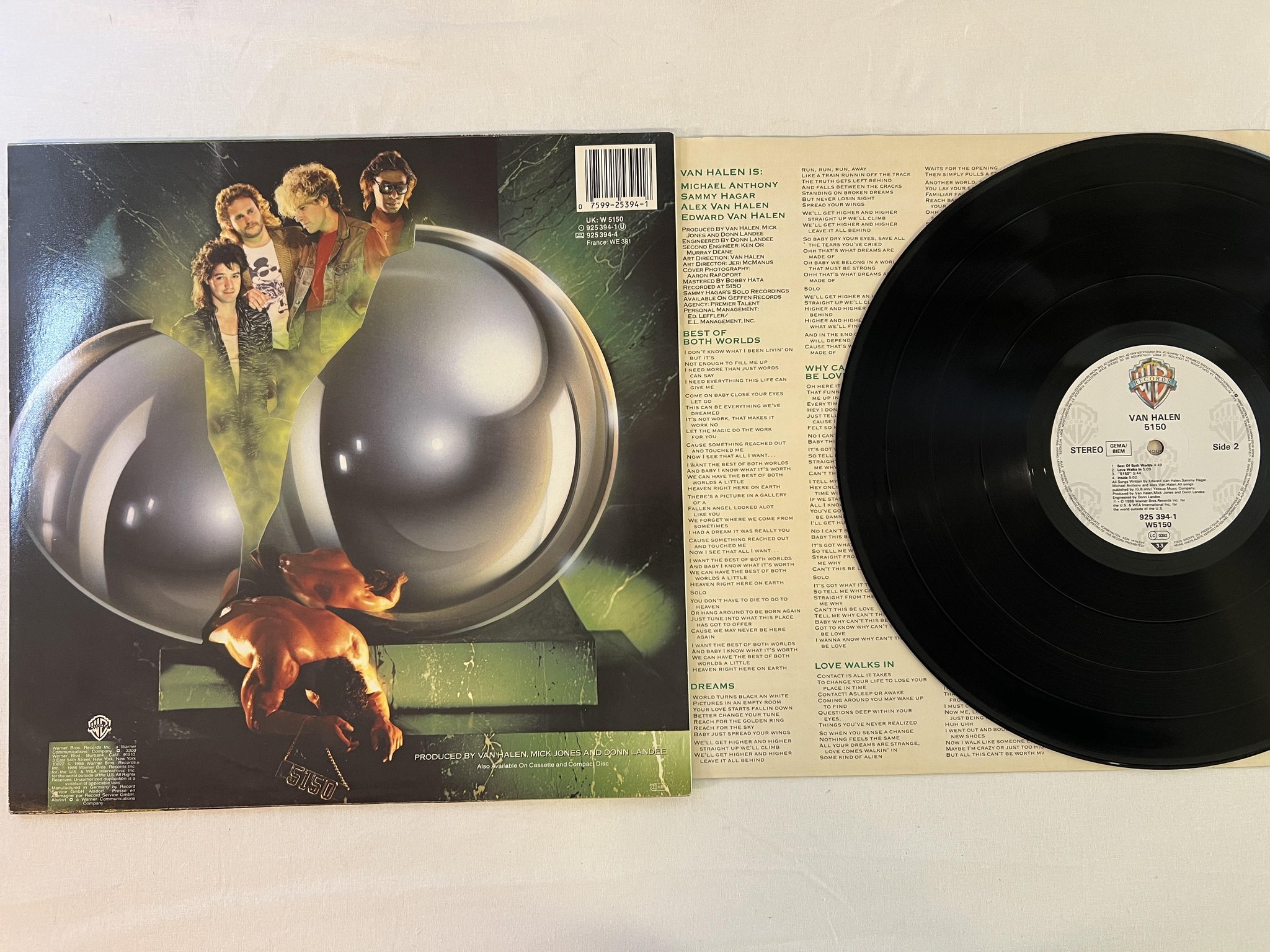 Omslagsbild för skivan VAN HALEN 5150 LP -86 Ger WARNER 925 394-1