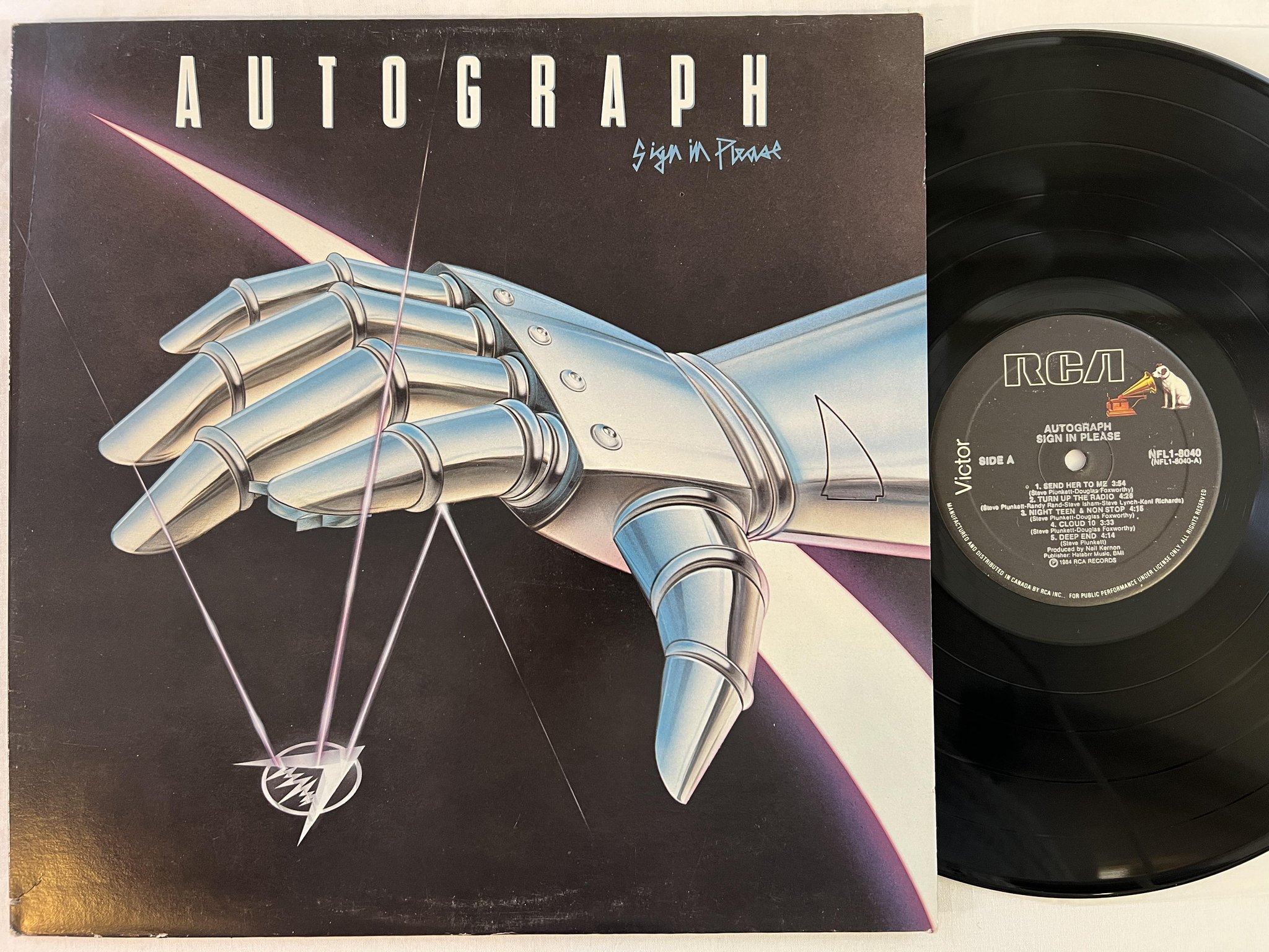 Omslagsbild för skivan AUTOGRAPH sign in please LP -84 Can RCA NFL1-8040