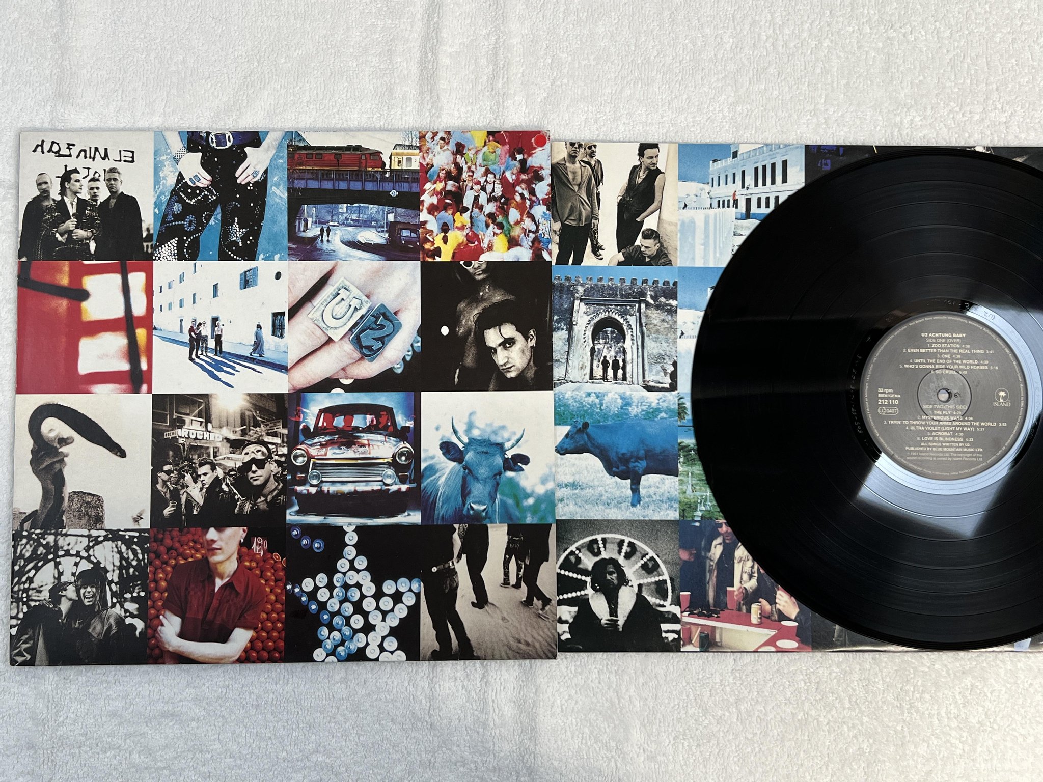 Omslagsbild för skivan U2 achtung baby LP -91 ISLAND 212 110