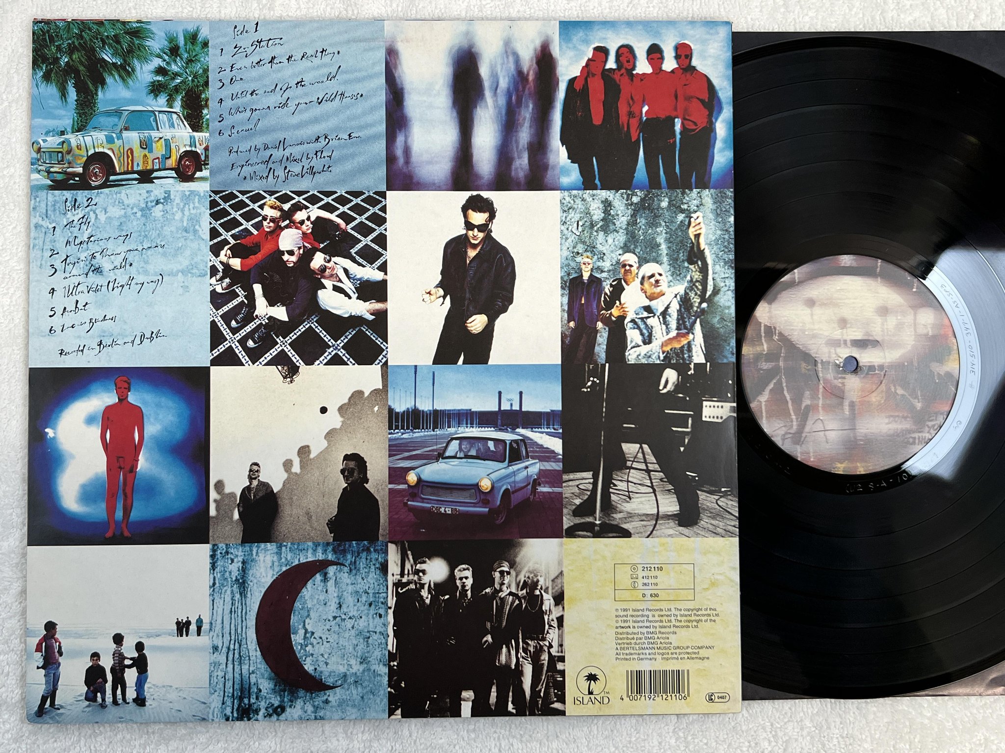 Omslagsbild för skivan U2 achtung baby LP -91 ISLAND 212 110