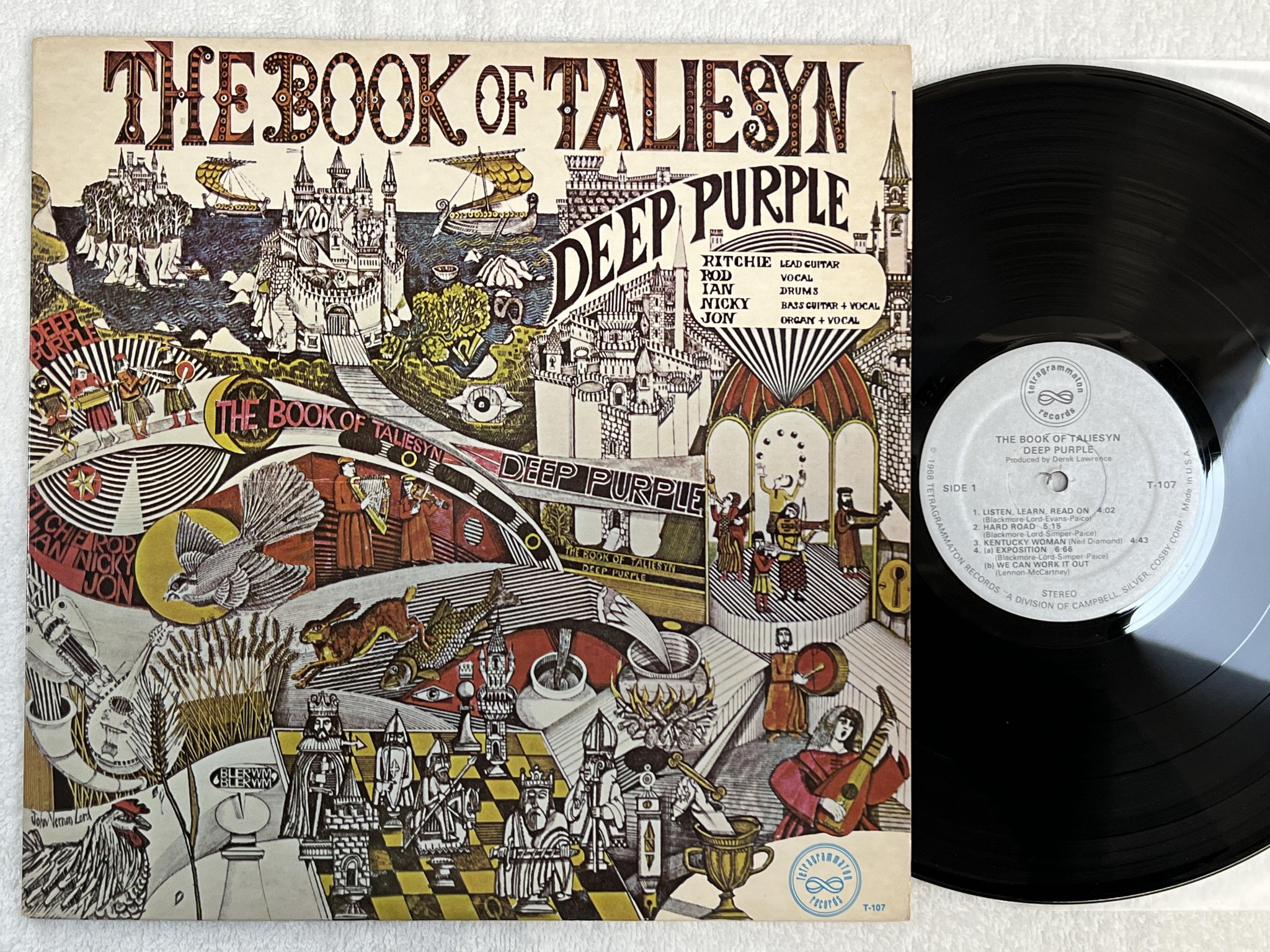 Omslagsbild för skivan DEEP PURPLE the book of taliesyn LP -68 US TETRAGRAMMATON T-107