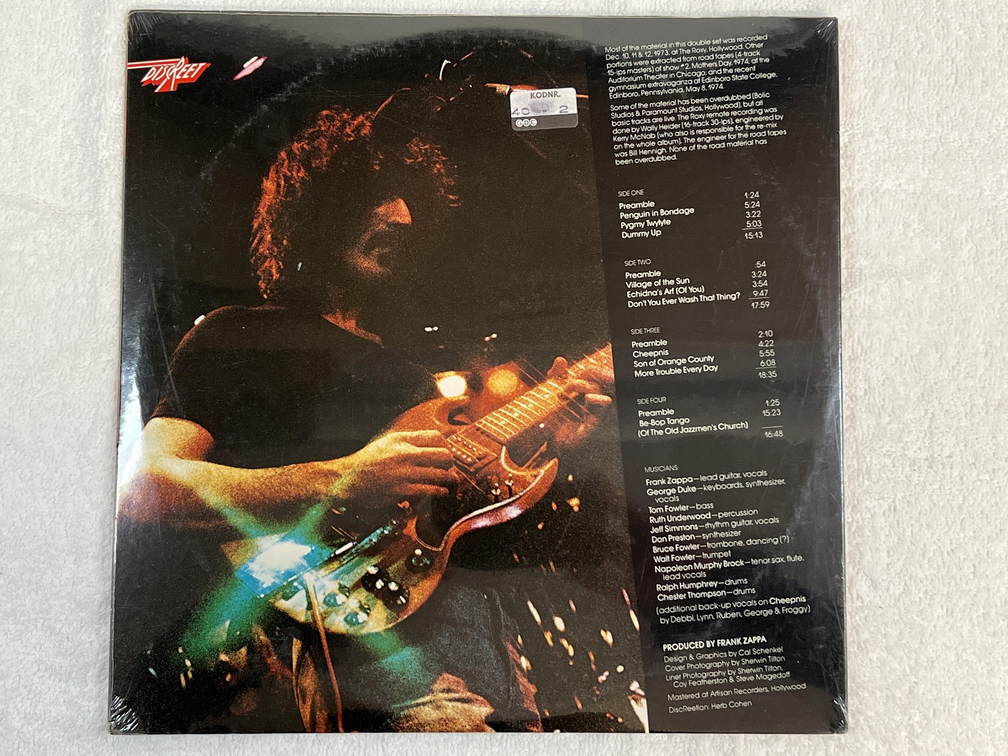 Omslagsbild för skivan ZAPPA / MOTHERS Roxy & elsewhere 2xLP -74 DISCREET 2DS 2202 ** SEALED **