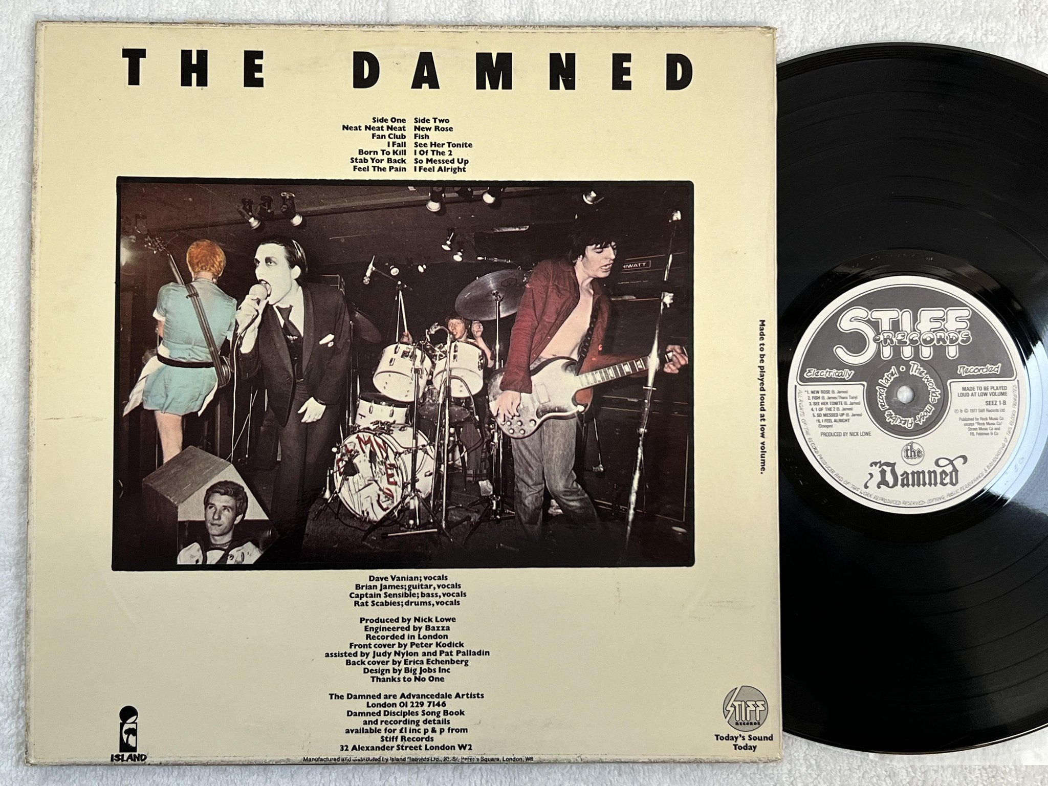 Omslagsbild för skivan THE DAMNED Damned Damned DamnedLP -77 UK STIFF SEEZ 1 *** RARE PUNK ***