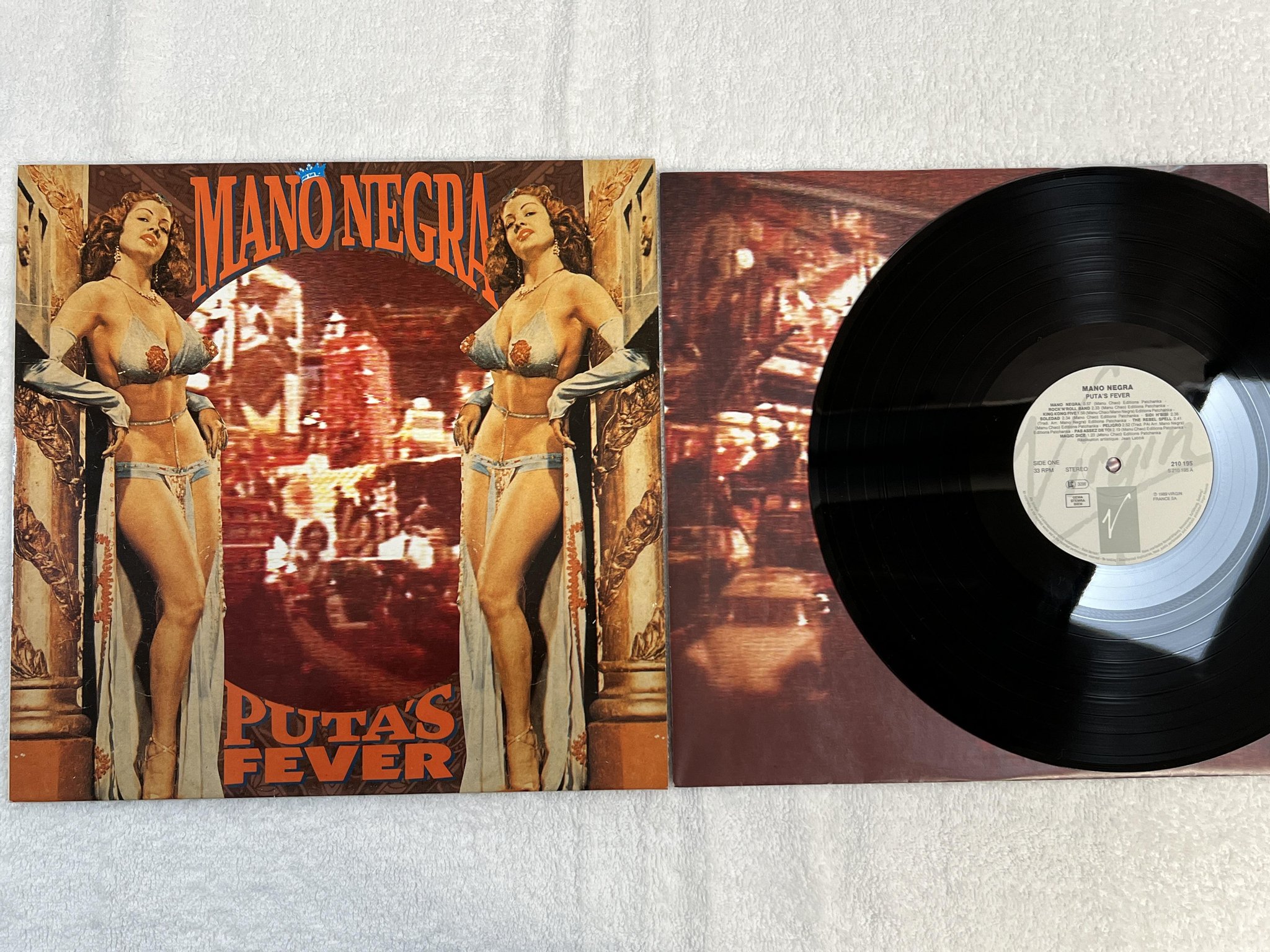 Omslagsbild för skivan MANU NEGRA puta's fever LP -89 Hol VIRGIN 210 195