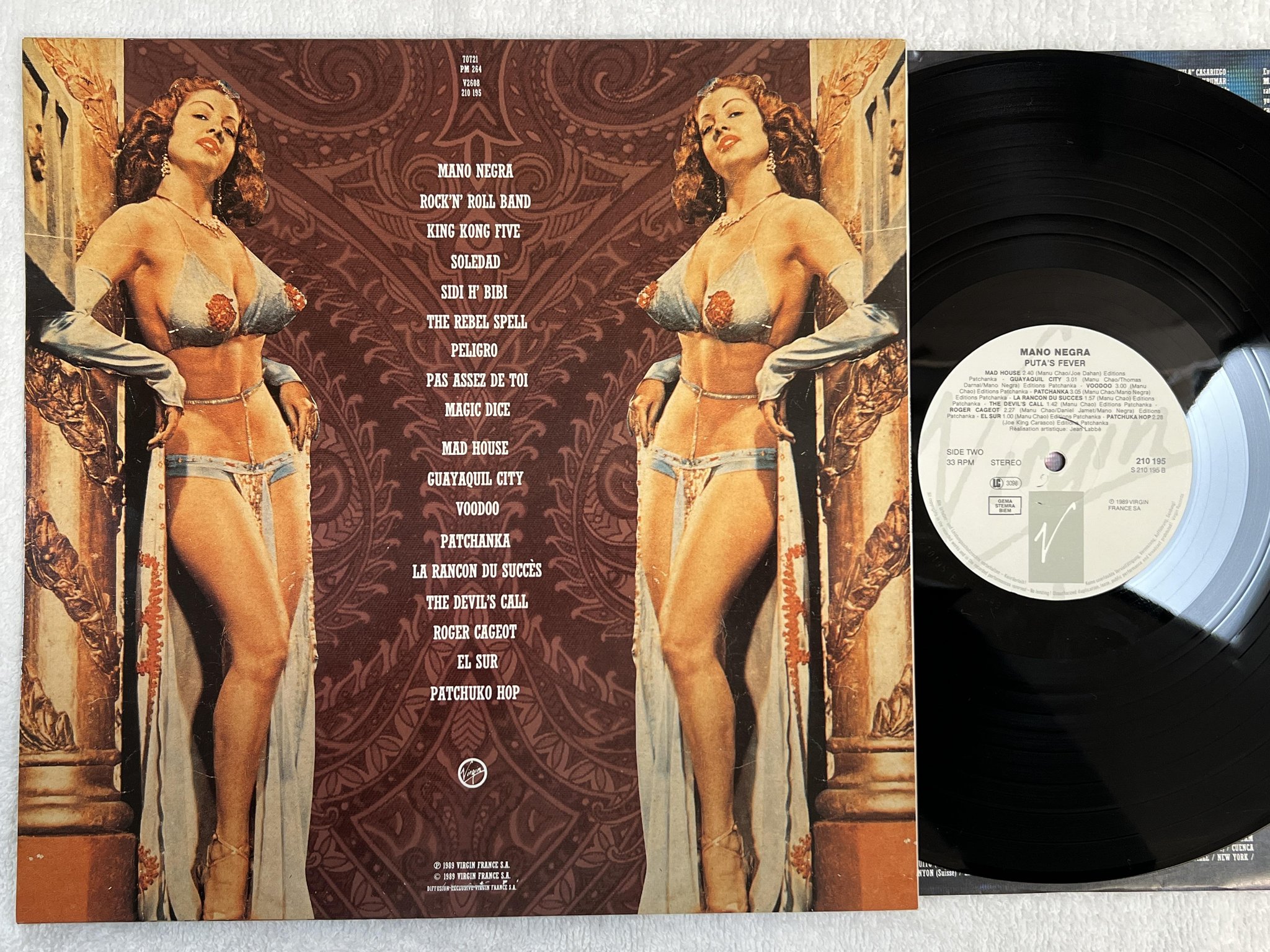 Omslagsbild för skivan MANU NEGRA puta's fever LP -89 Hol VIRGIN 210 195